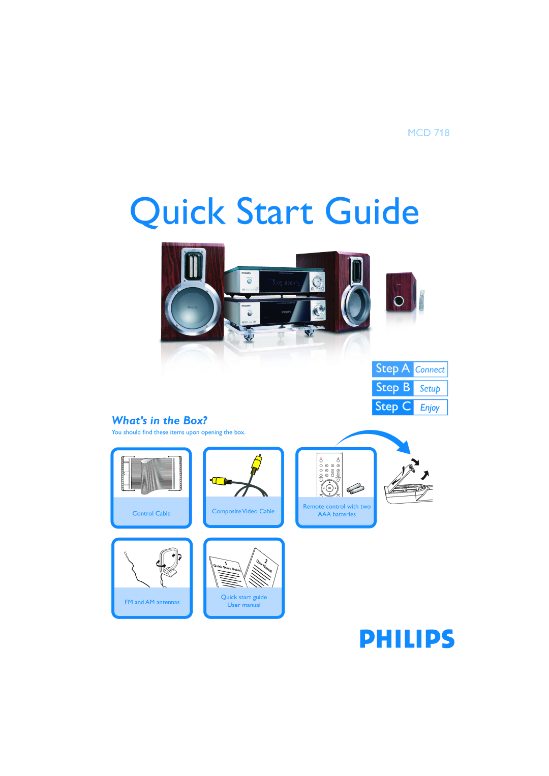 Philips MCD 718 quick start Quick Start Guide, What’s in the Box? 