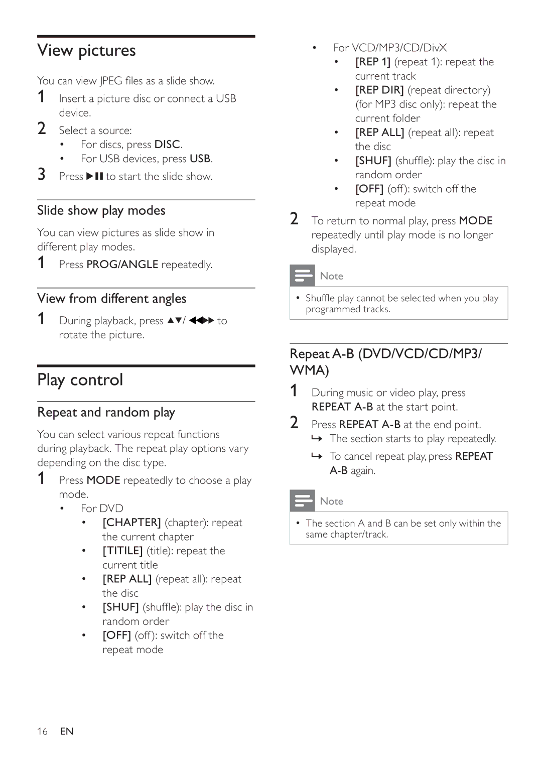 Philips MCD107 user manual View pictures, Play control 