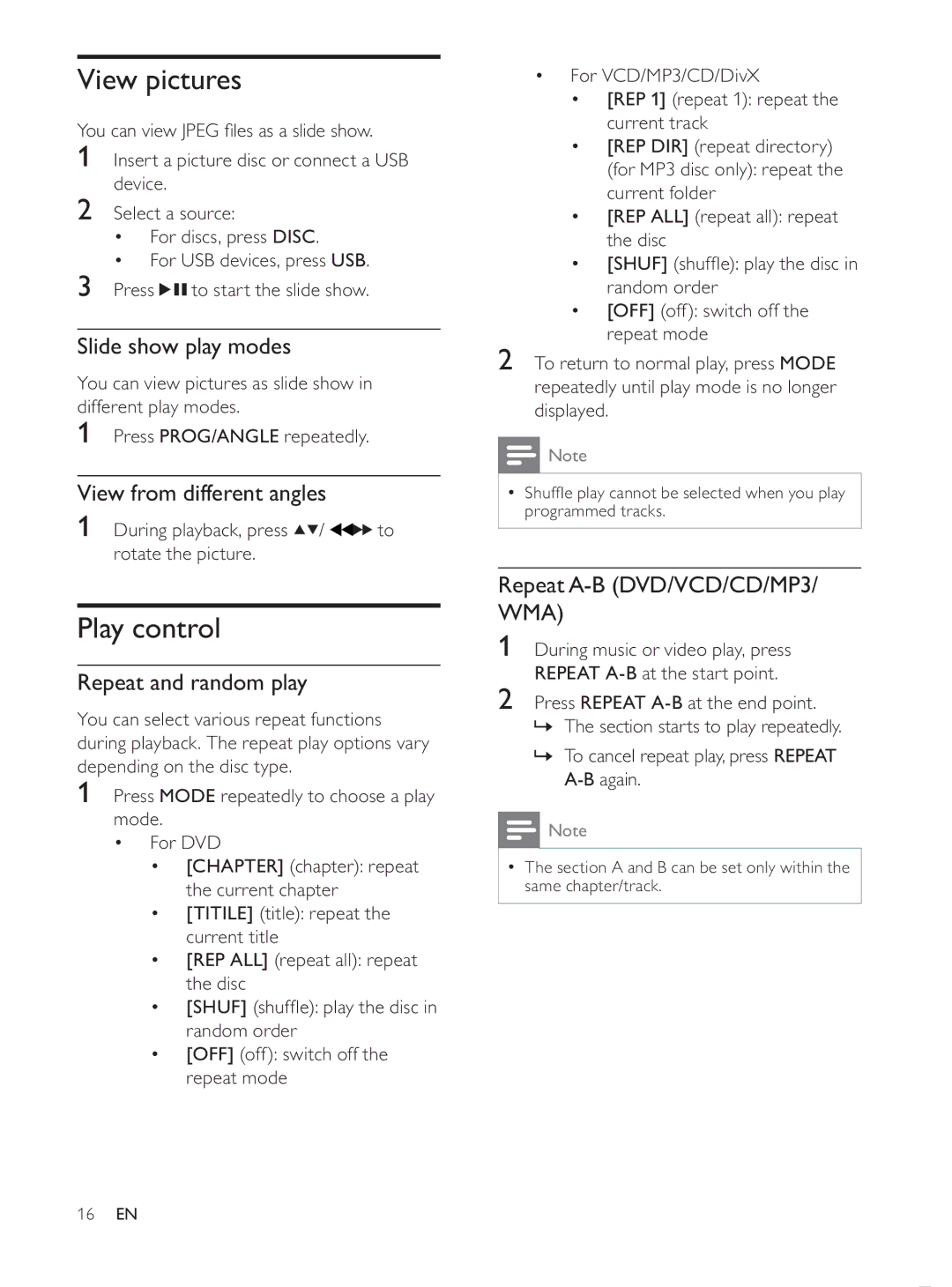 Philips MCD107/98 user manual View pictures, Play control 