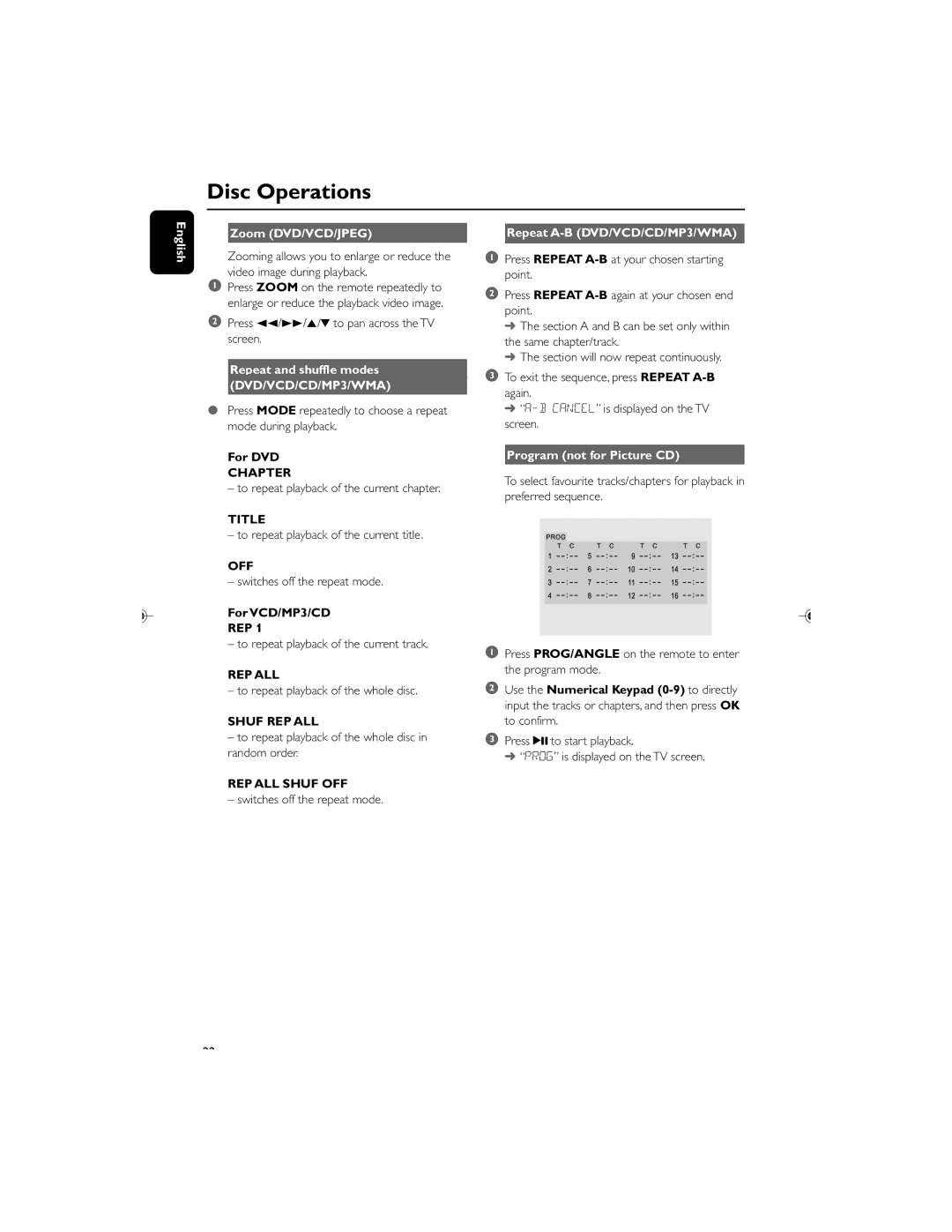 Philips MCD119/05 user manual DVD/VCD/CD/MP3/WMA 