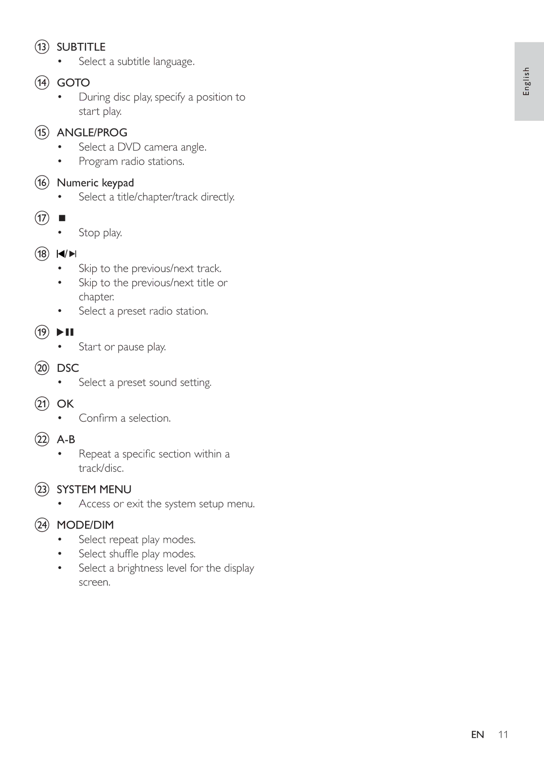 Philips MCD122 user manual English 