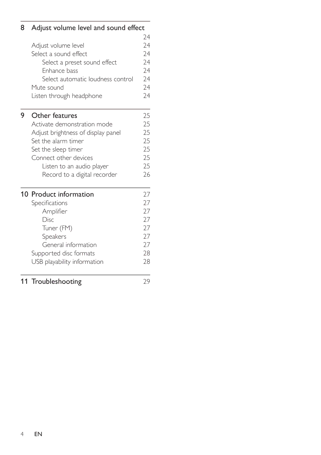 Philips MCD122 user manual Troubleshooting 