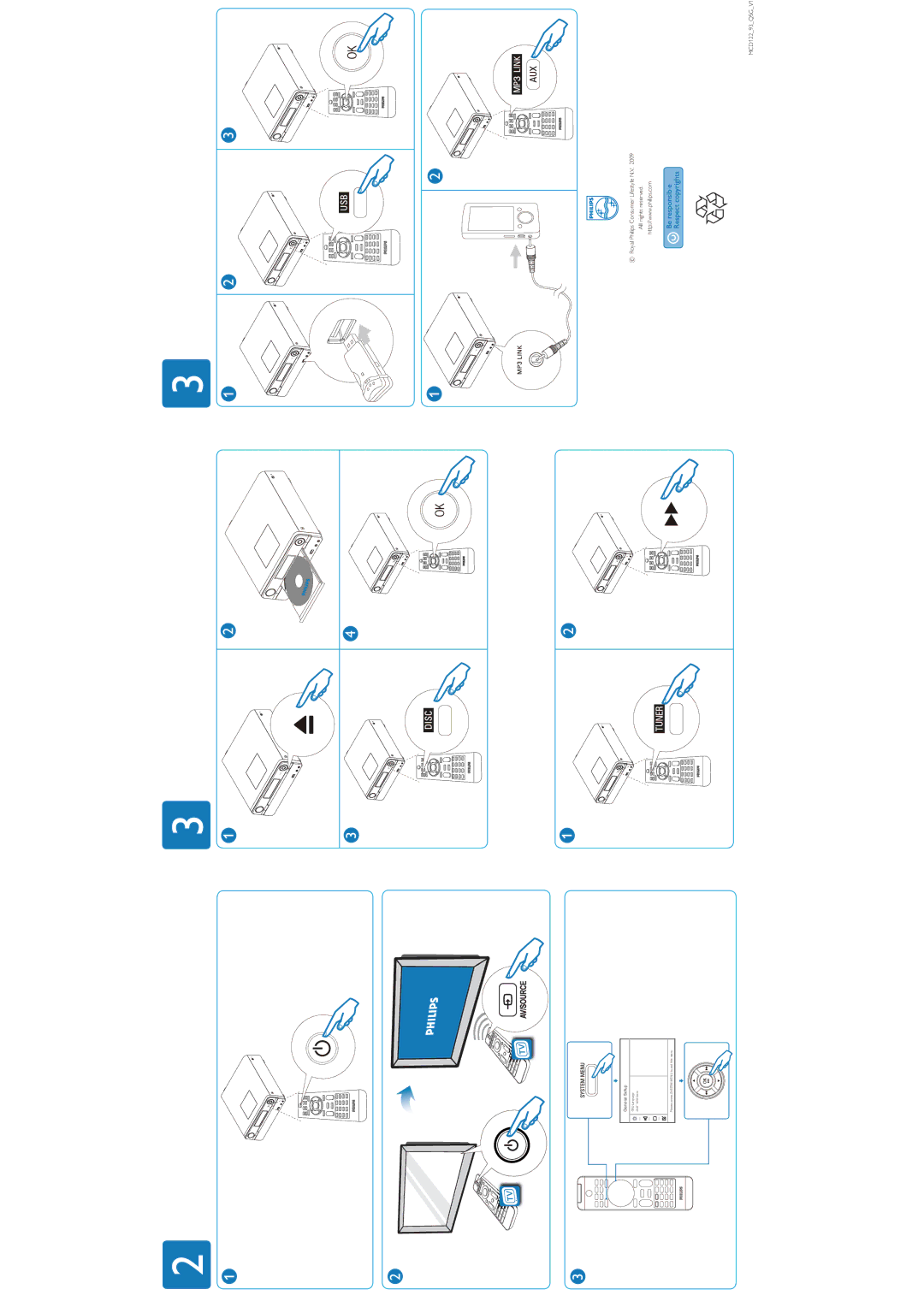 Philips MCD122/93 user manual Royal Philips Consumer Lifestyle N.V All rights reserved 