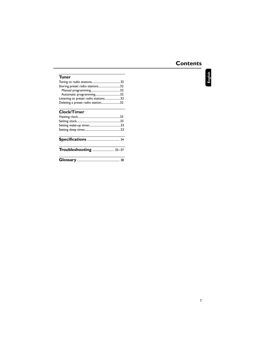 Philips MCD139B owner manual Tuner, Clock/Timer 