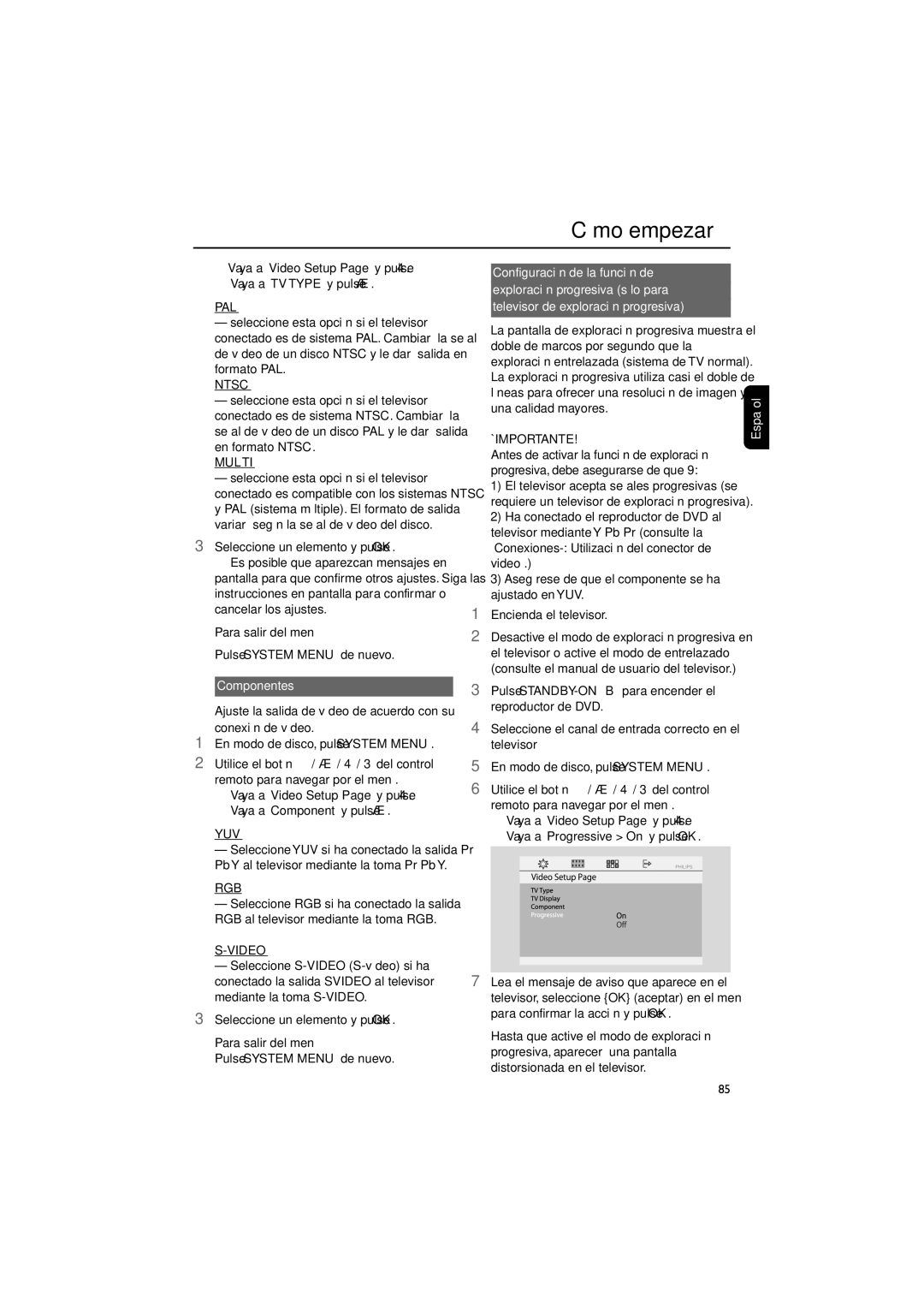 Philips MCD139B user manual Pal, Ntsc, Multi, Yuv, Rgb, Video 