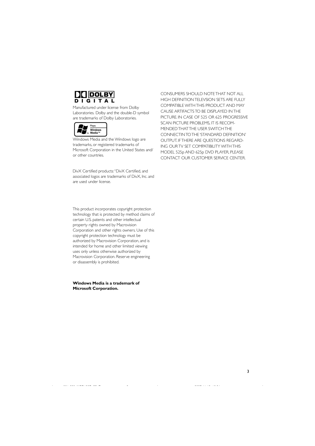 Philips MCD139B/55 user manual Windows Media is a trademark of Microsoft Corporation 