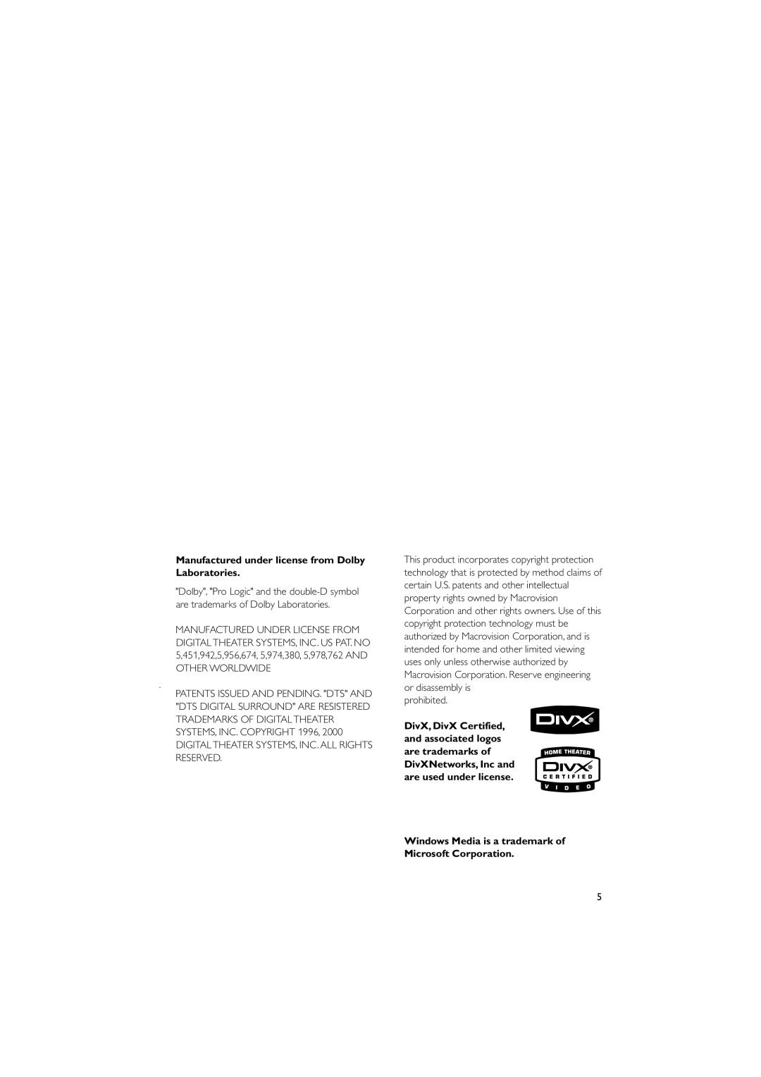 Philips MCD149/05 user manual Manufactured under license from Dolby Laboratories, Prohibited 