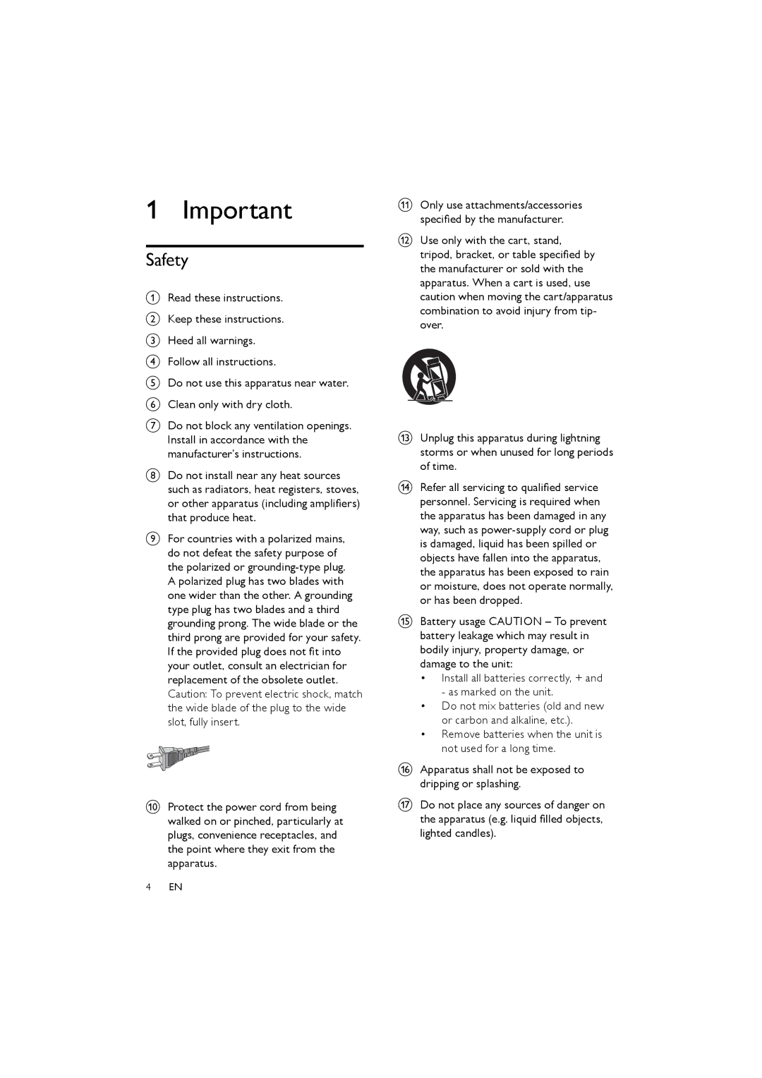 Philips MCD170/98 user manual Safety 