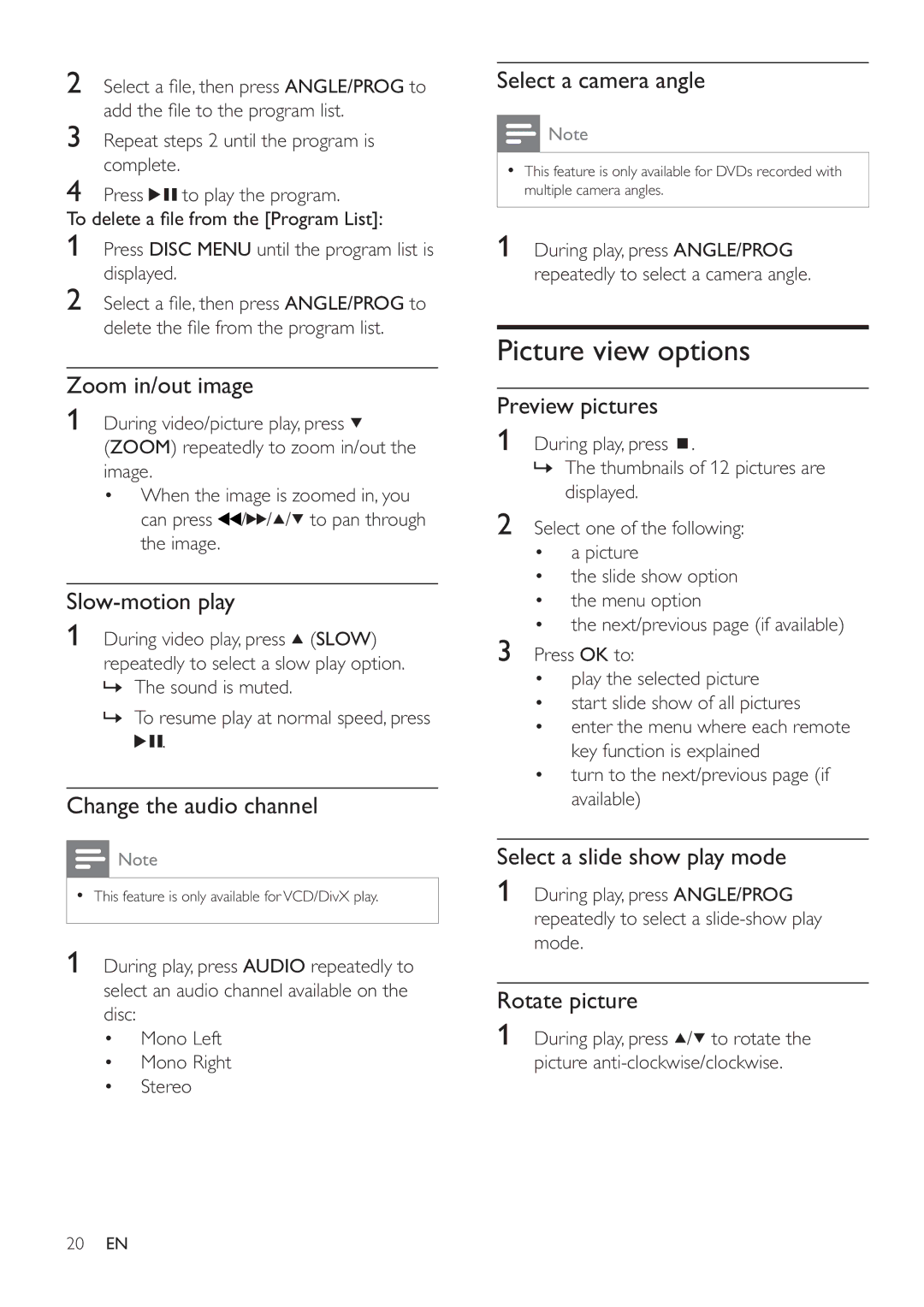 Philips MCD183/55 user manual Picture view options 