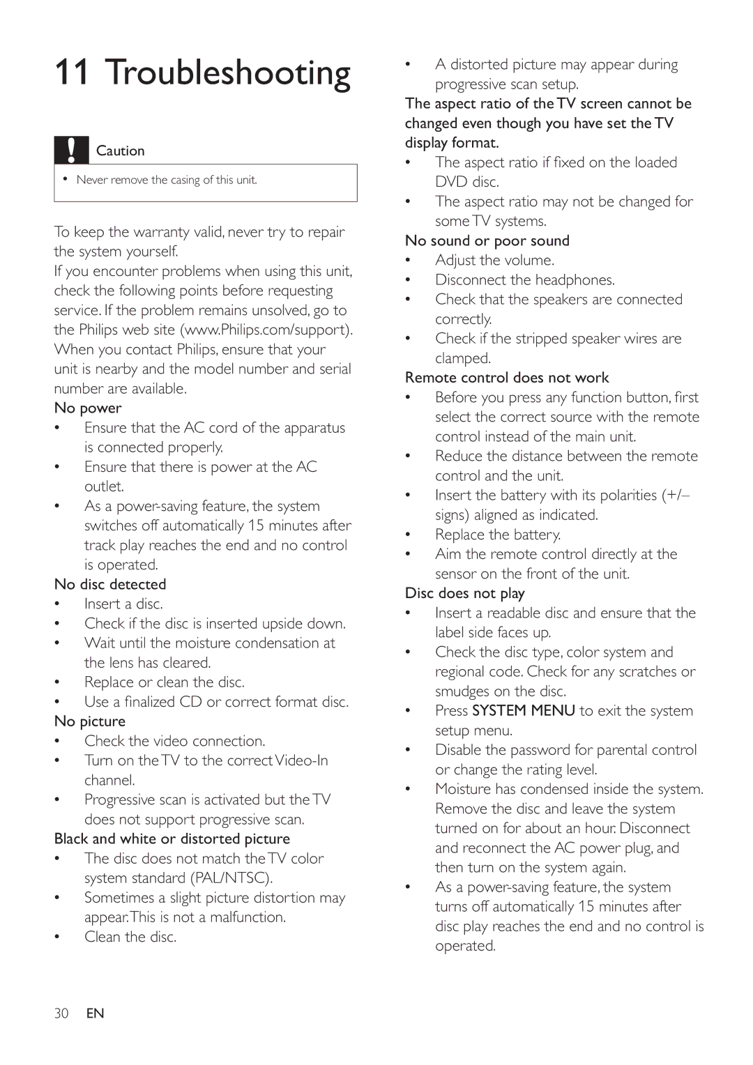 Philips MCD183/55 user manual Troubleshooting 