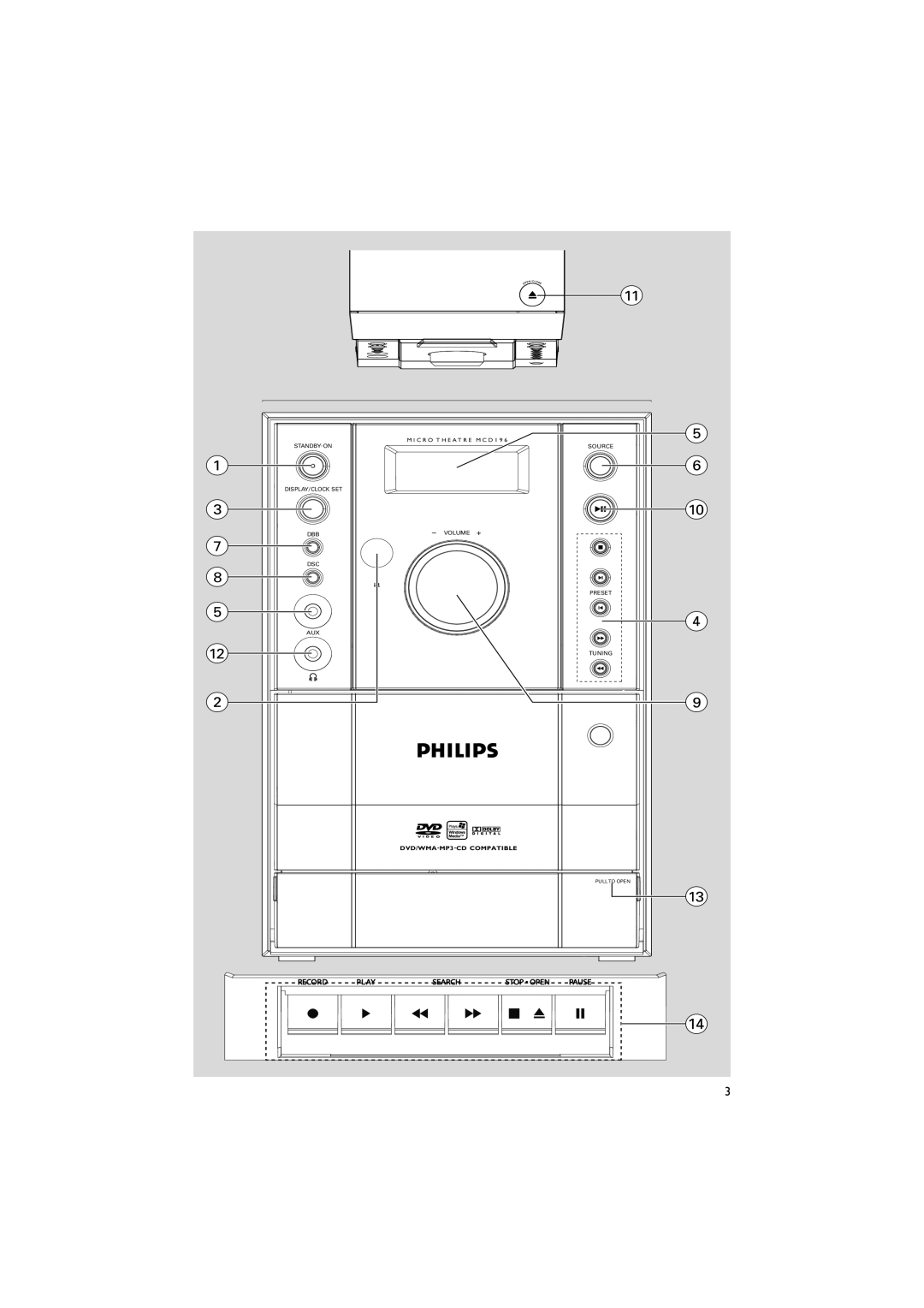 Philips MCD196 user manual DVD/WMA-MP3-CD Compatible 