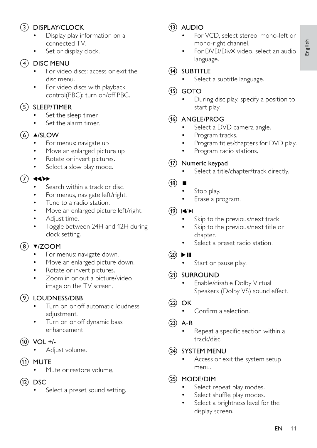 Philips MCD263/55, DCM263/55 user manual For video discs with playback controlPBC turn on/off PBC 