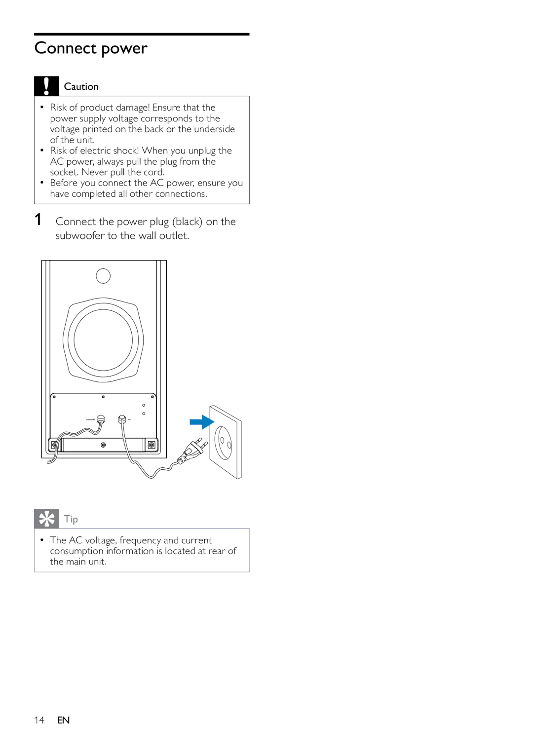 Philips MCD263/55, DCM263/55 user manual Connect power 