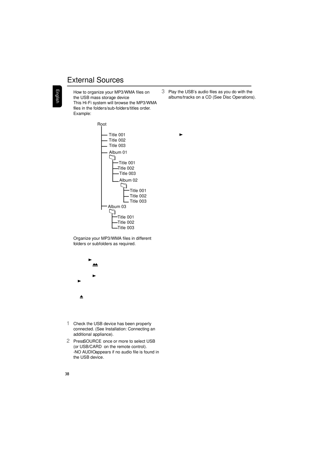 Philips MCD288 user manual Root, Title, Album 