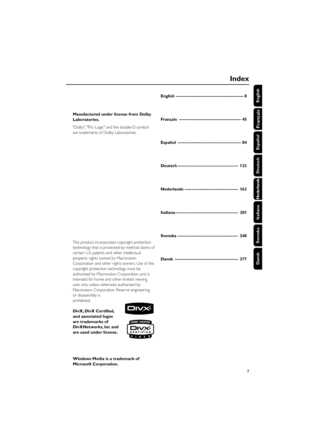 Philips MCD288 user manual Manufactured under license from Dolby Laboratories, Or disassembly is prohibited, 201 