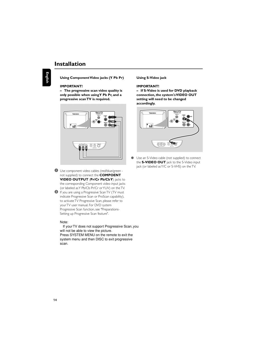 Philips MCD288/05 manual Using Component Video jacks Y Pb Pr 