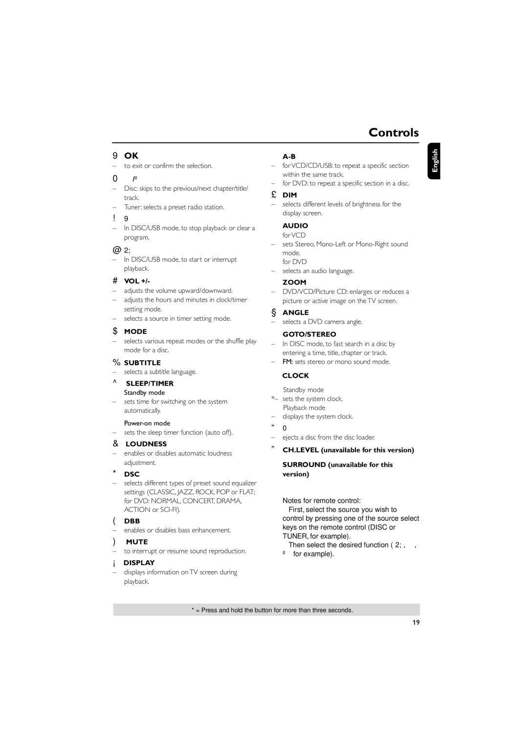 Philips MCD288/05 manual # Vol +, SLEEP/TIMER Standby mode 