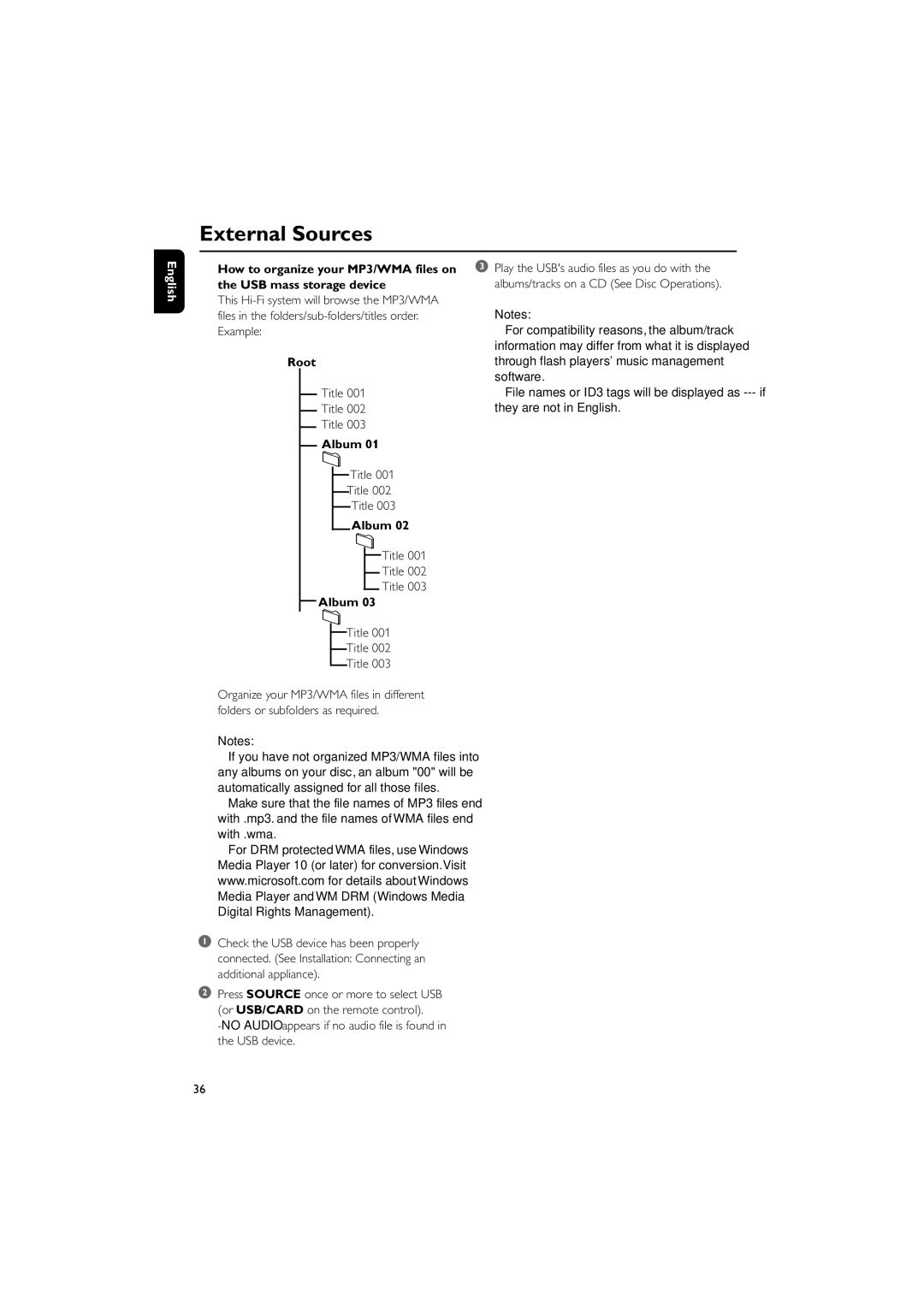 Philips MCD288/05 manual Root, Title, Album 