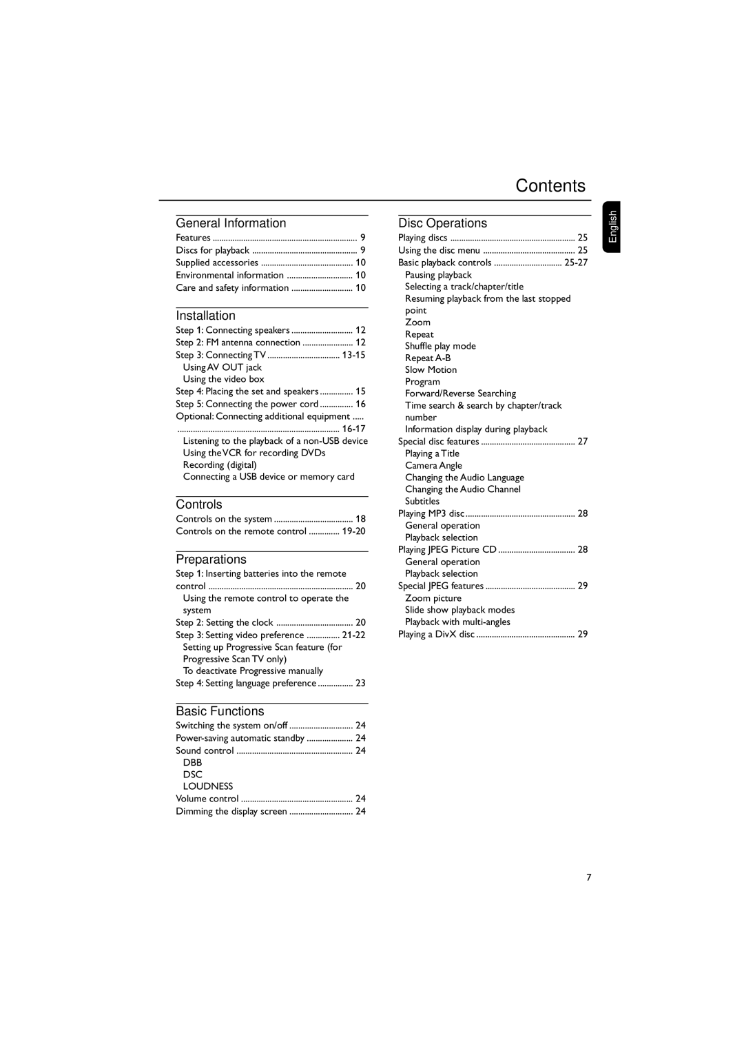 Philips MCD288/05 manual Contents 