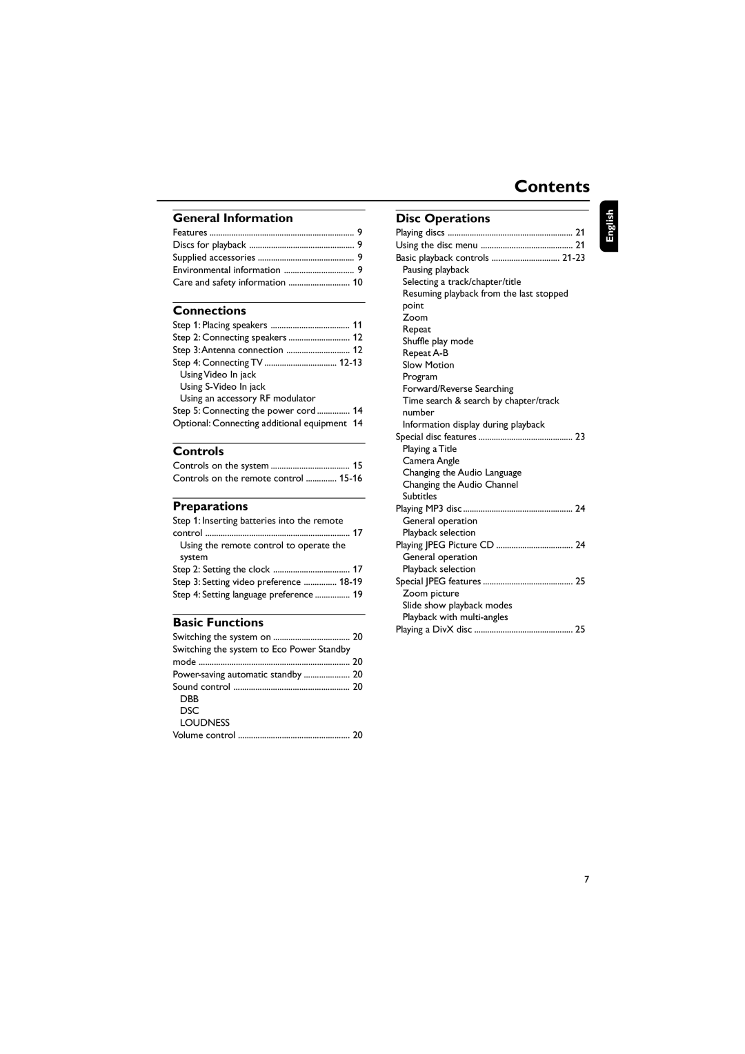 Philips MCD295/05 user manual Contents 