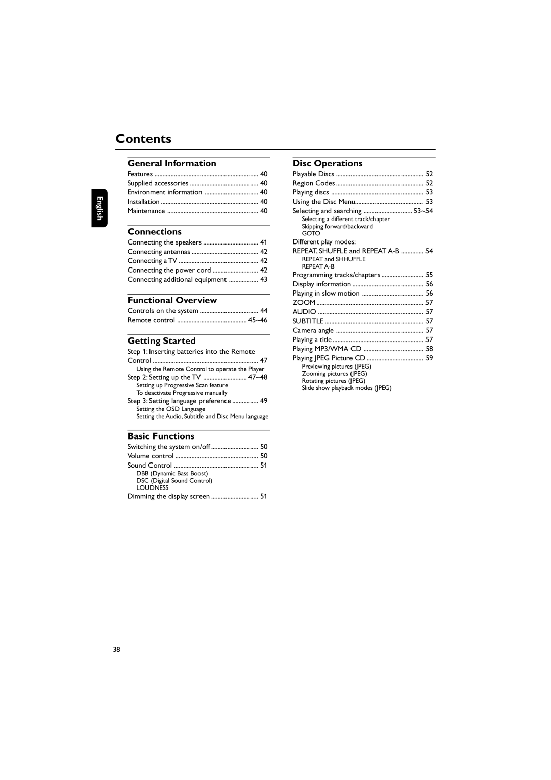 Philips MCD300/93 manual Contents 