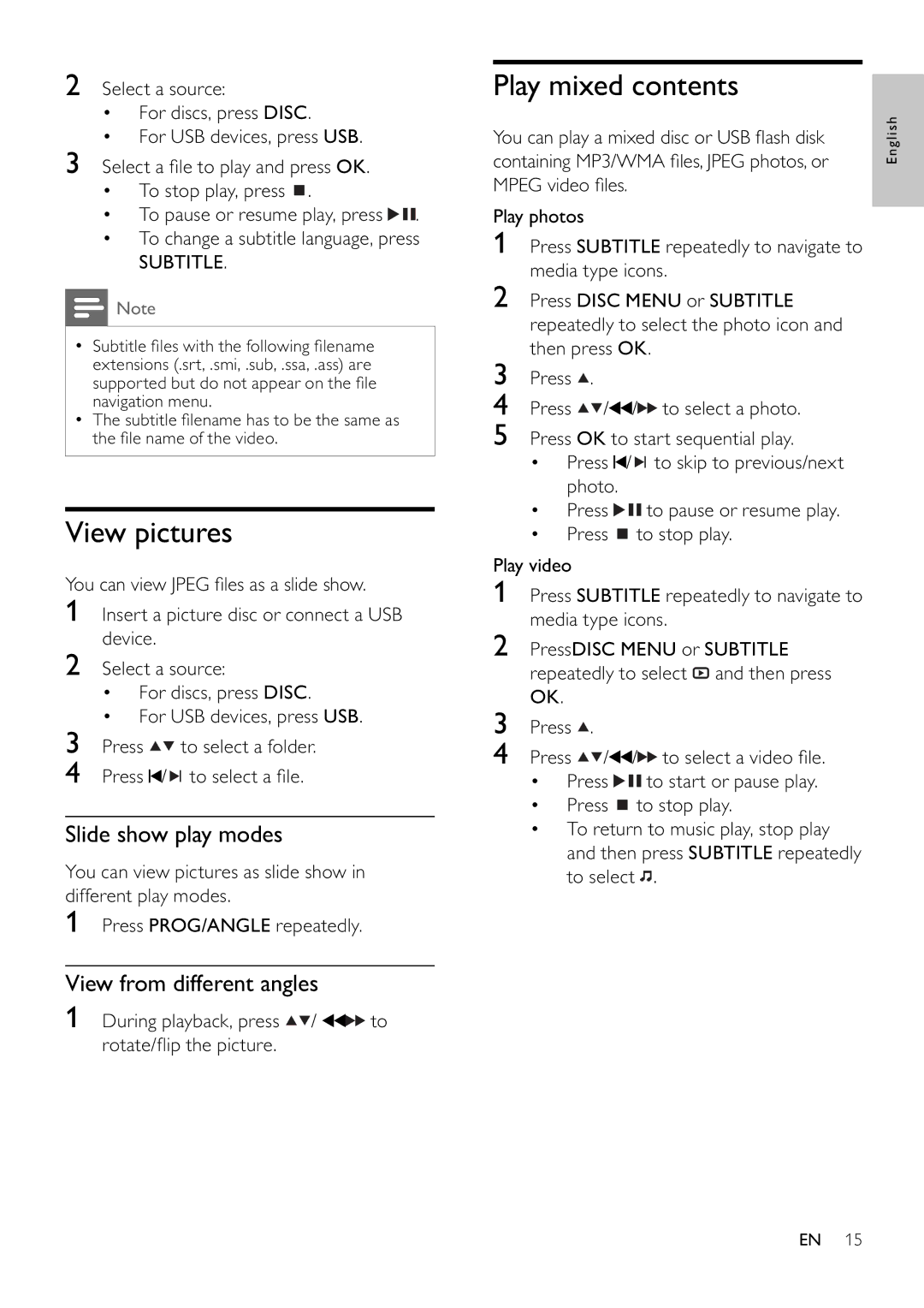 Philips MCD355 user manual View pictures, Play mixed contents 