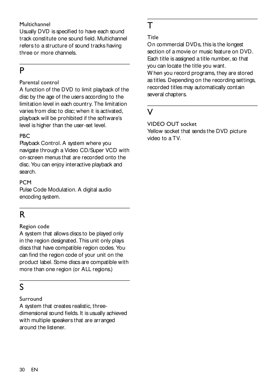 Philips MCD355 user manual Pbc, Pcm 