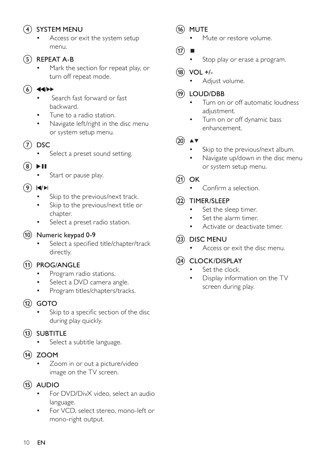 Philips MCD355 user manual 10 EN 