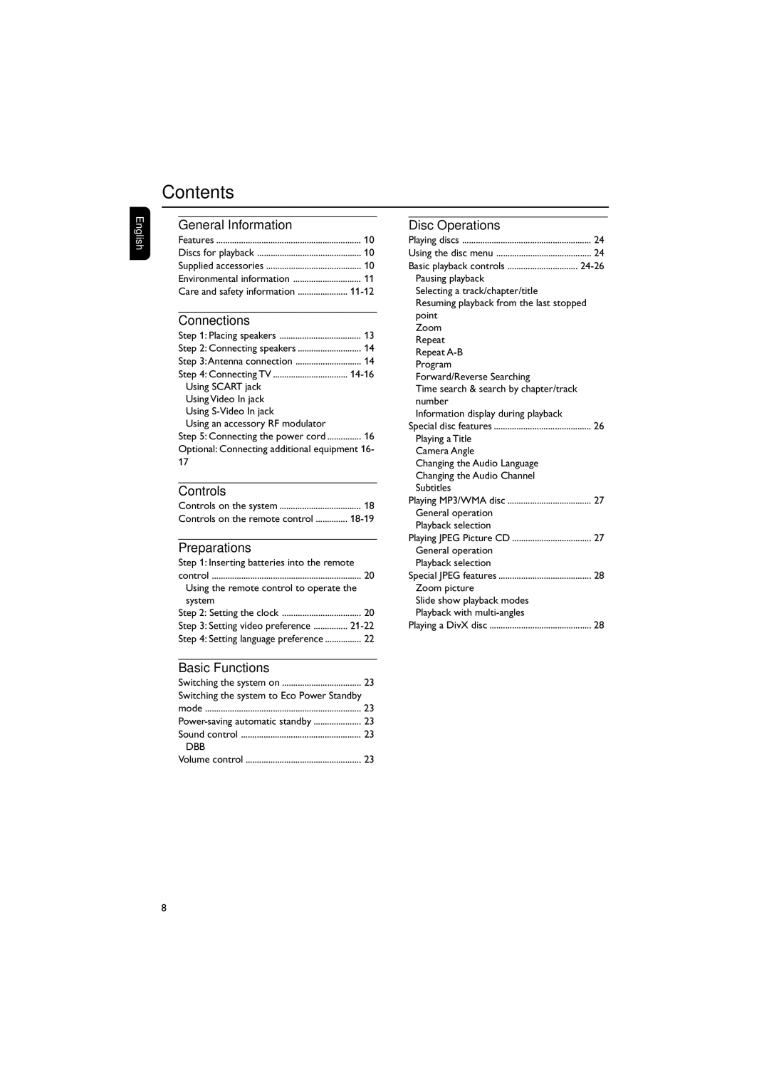 Philips MCD515/12 user manual Contents 