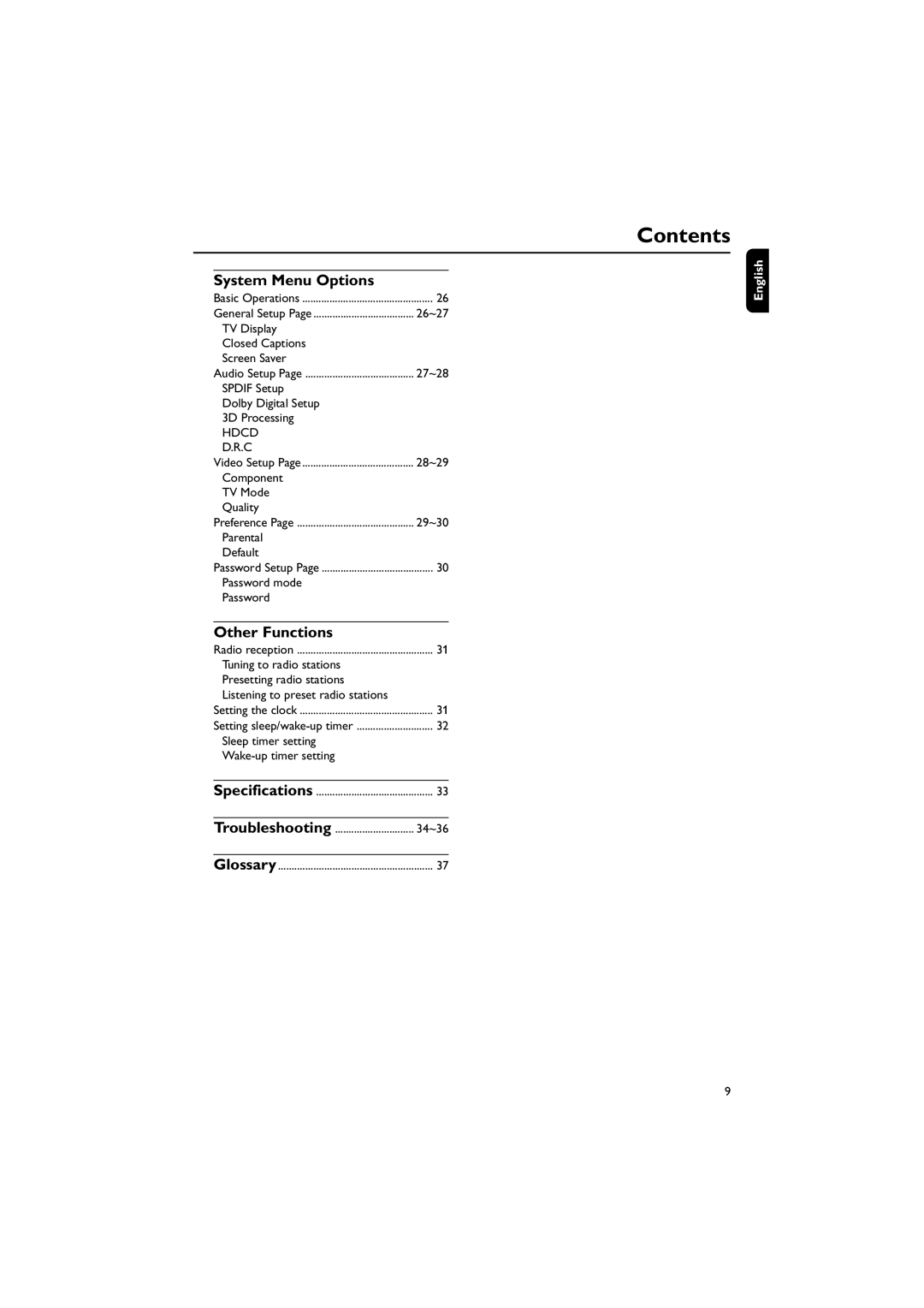 Philips MCD702, MCD700 manual System Menu Options, Other Functions 