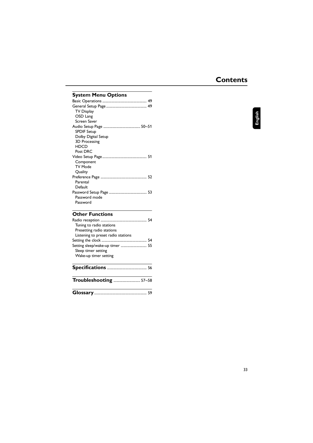 Philips MCD700/93 manual System Menu Options, Other Functions 