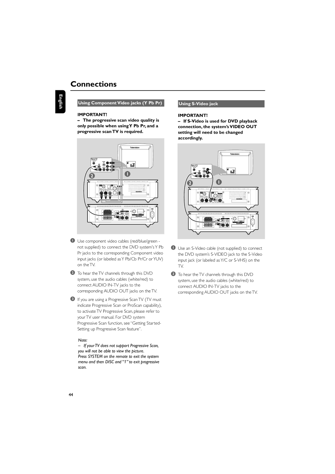 Philips MCD706/93 manual Using Component Video jacks Y Pb Pr 