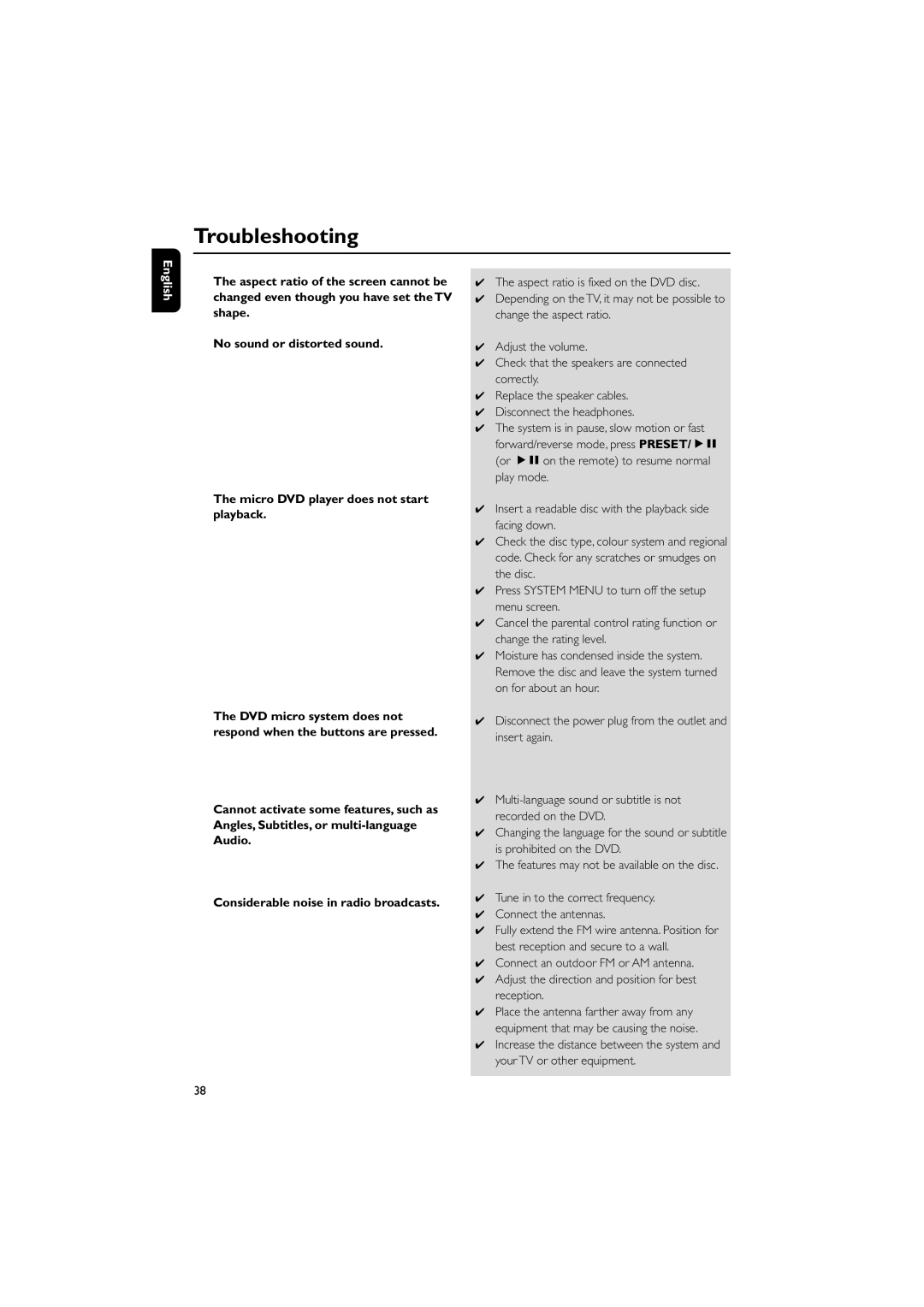 Philips MCD708 owner manual Troubleshooting 