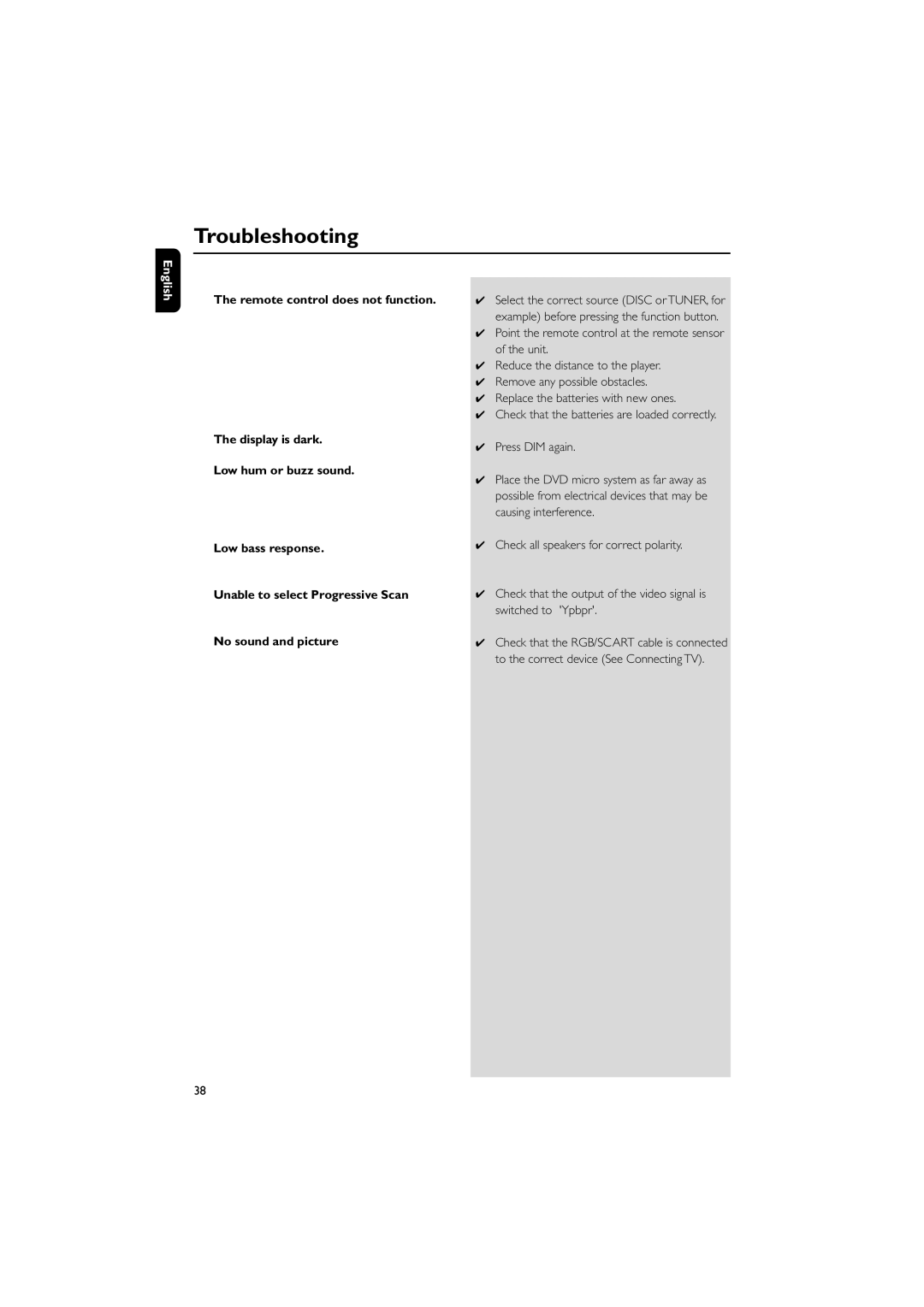 Philips MCD708/58 user manual Troubleshooting 