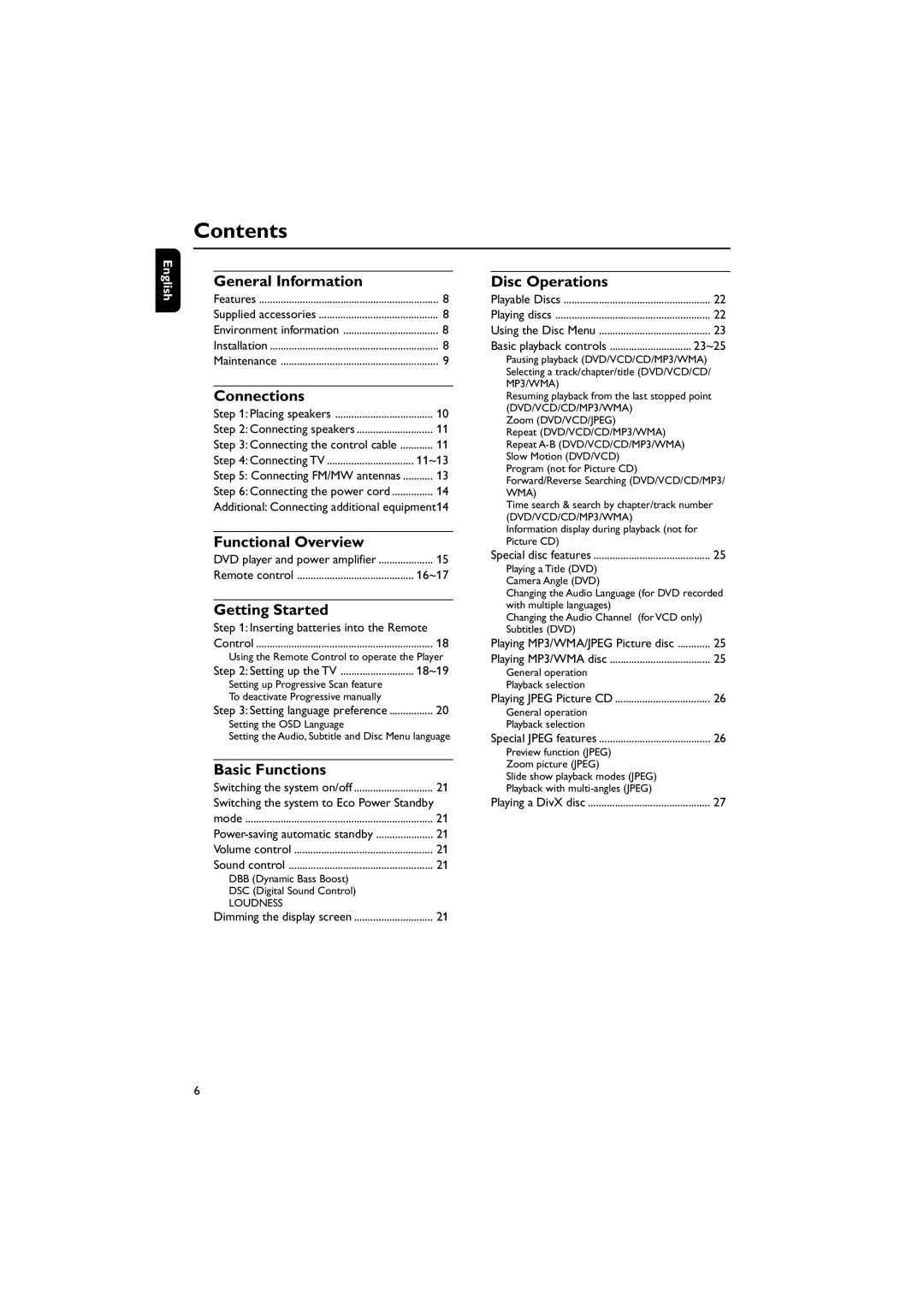 Philips MCD708/58 user manual Contents 