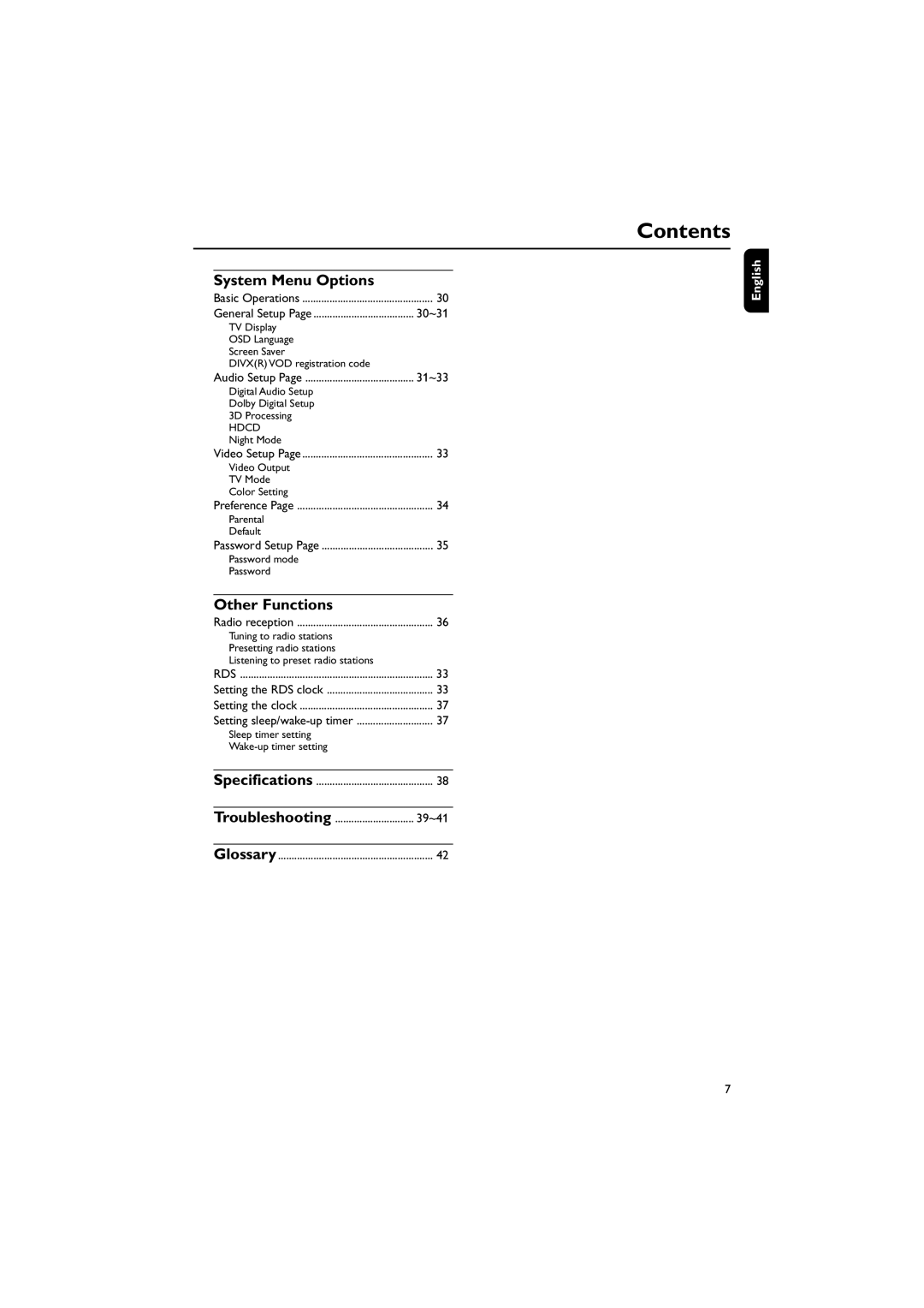 Philips MCD709 user manual System Menu Options, Other Functions 