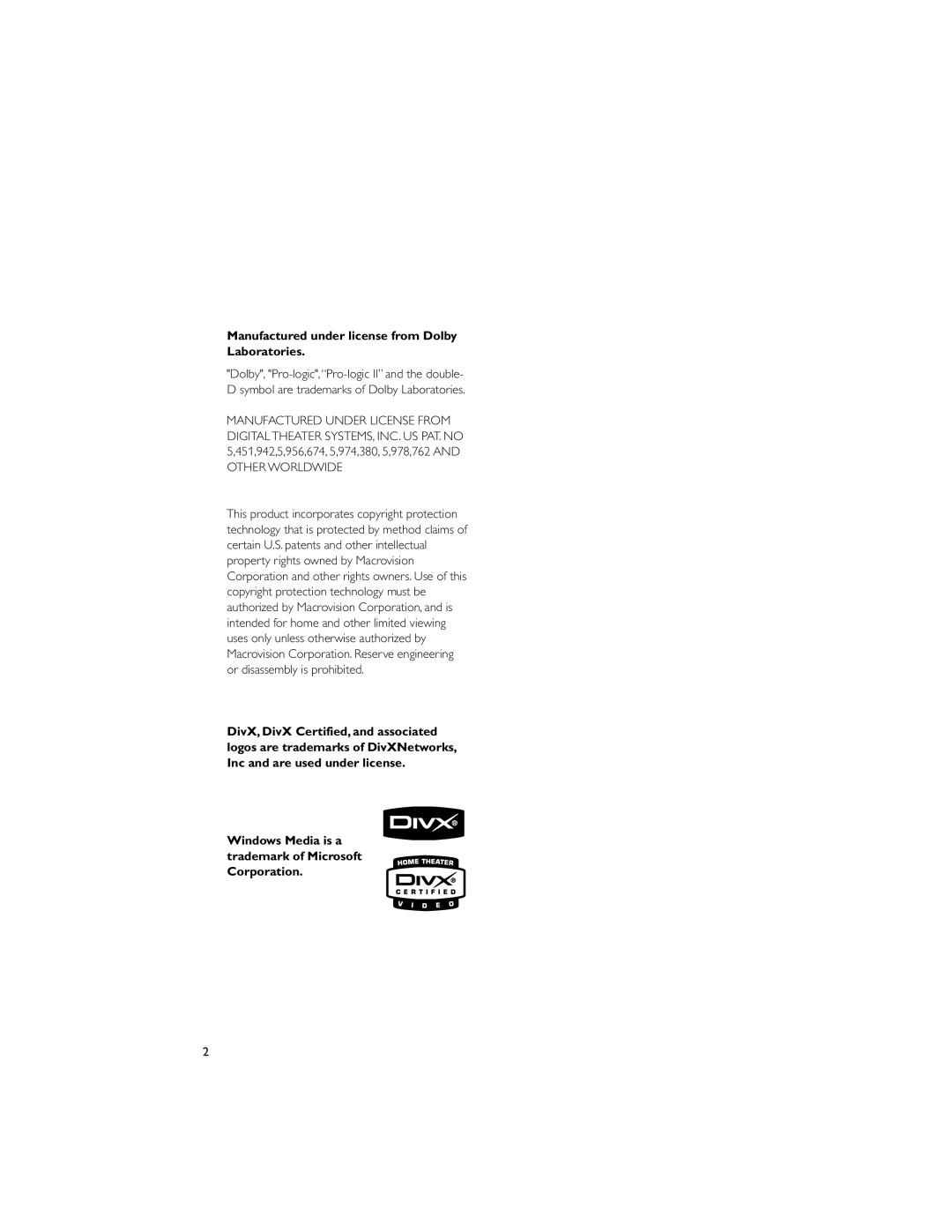 Philips MCD710/55 manual Manufactured under license from Dolby Laboratories 