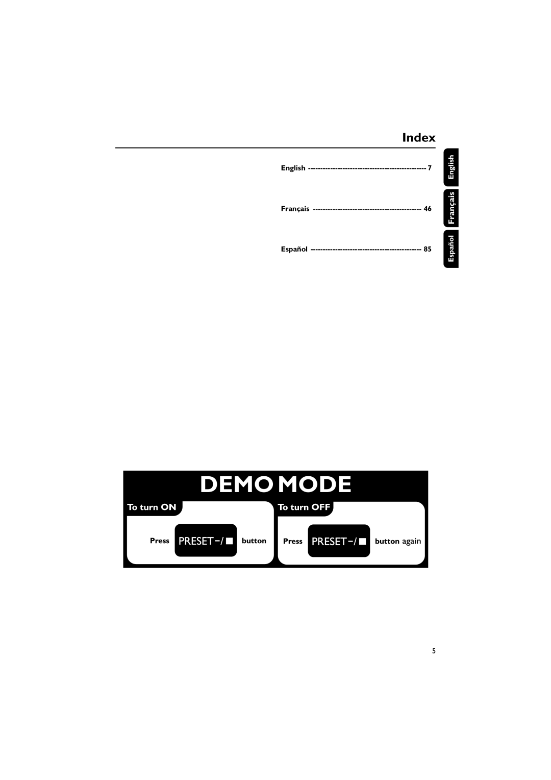 Philips MCD718 owner manual Index 