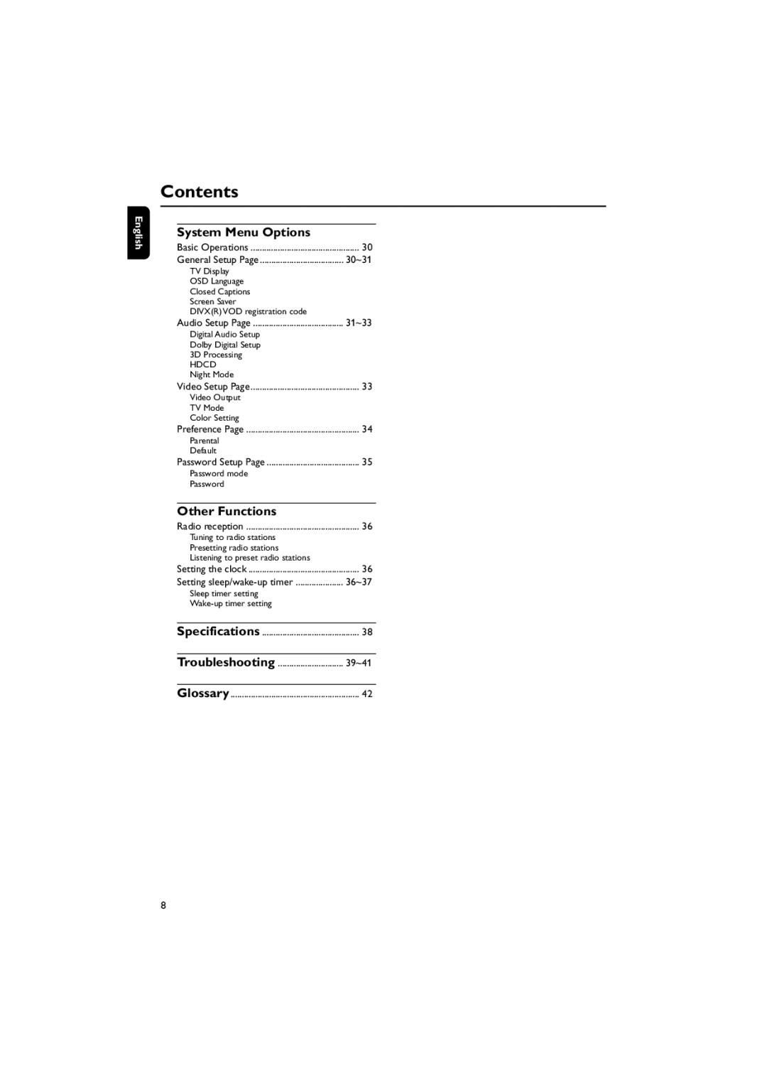 Philips MCD718 owner manual System Menu Options, Other Functions 