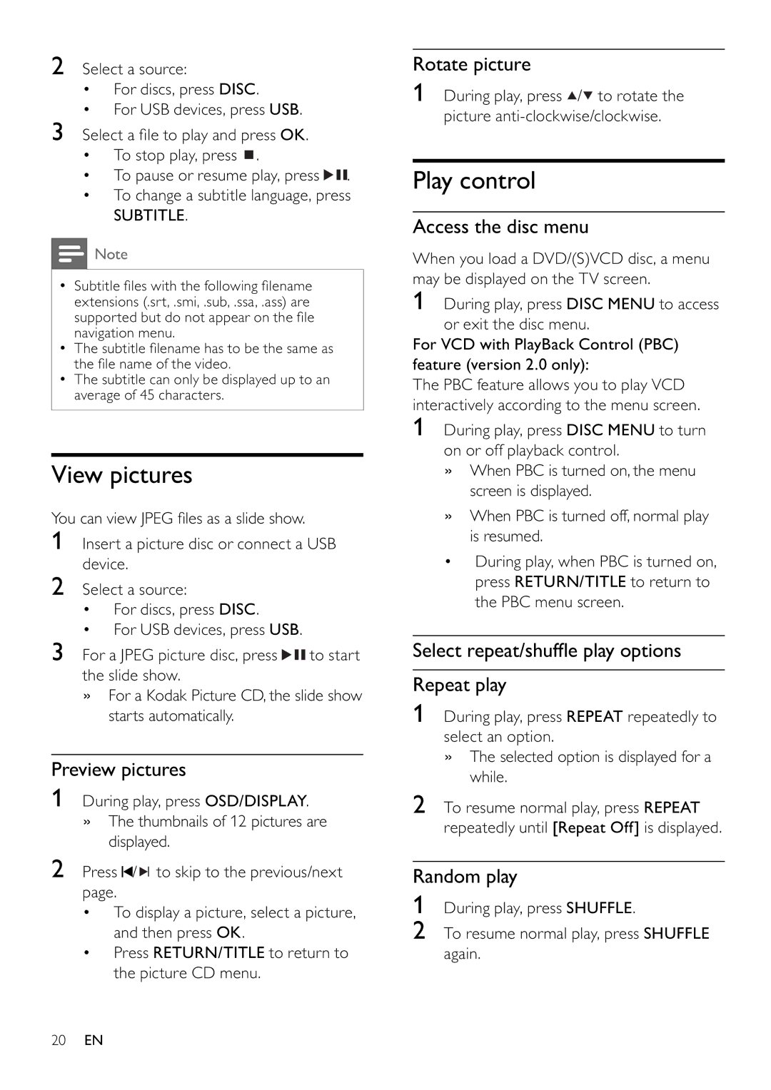 Philips MCD802/98 user manual View pictures, Play control 