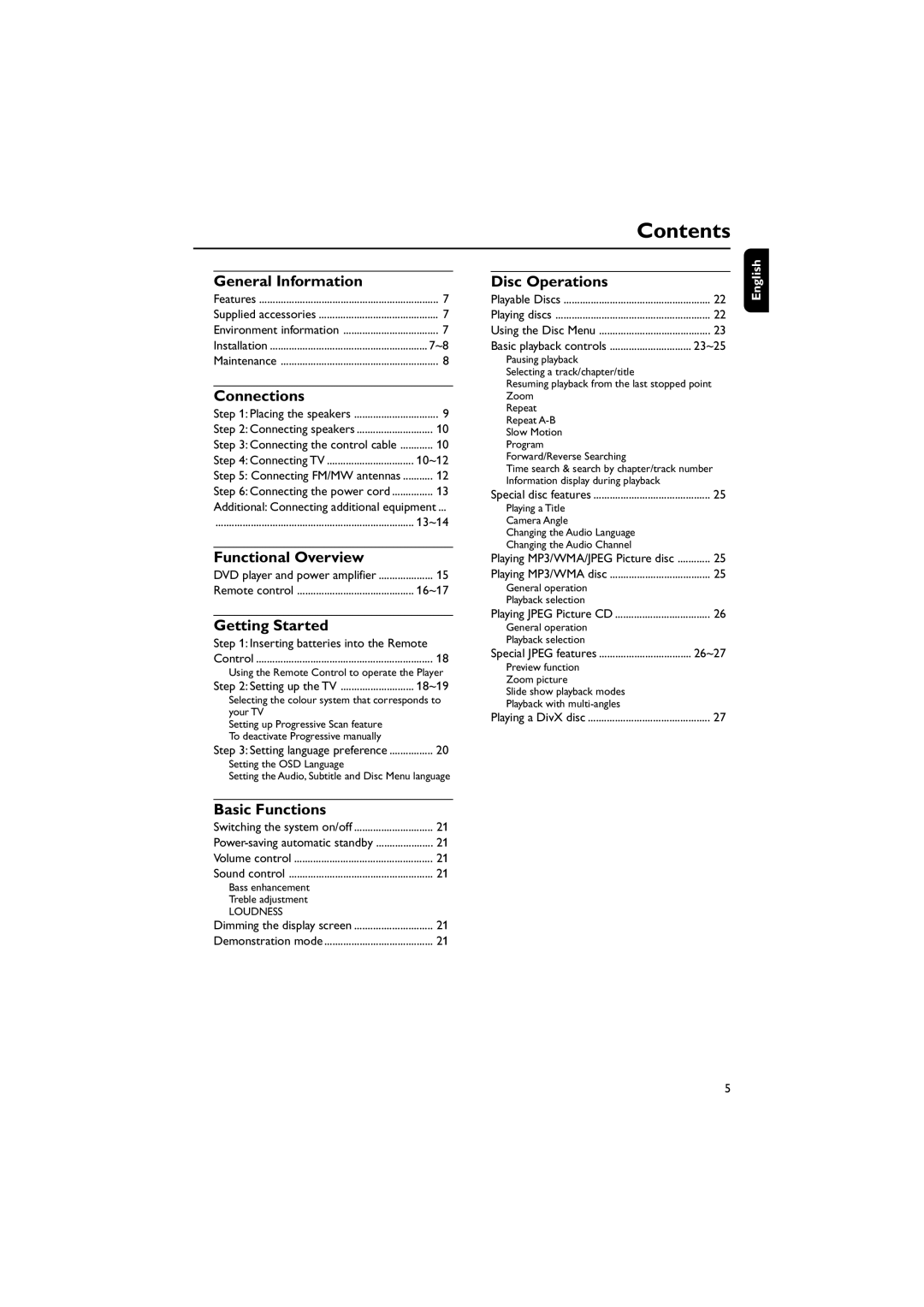 Philips MCD908 manual Contents 