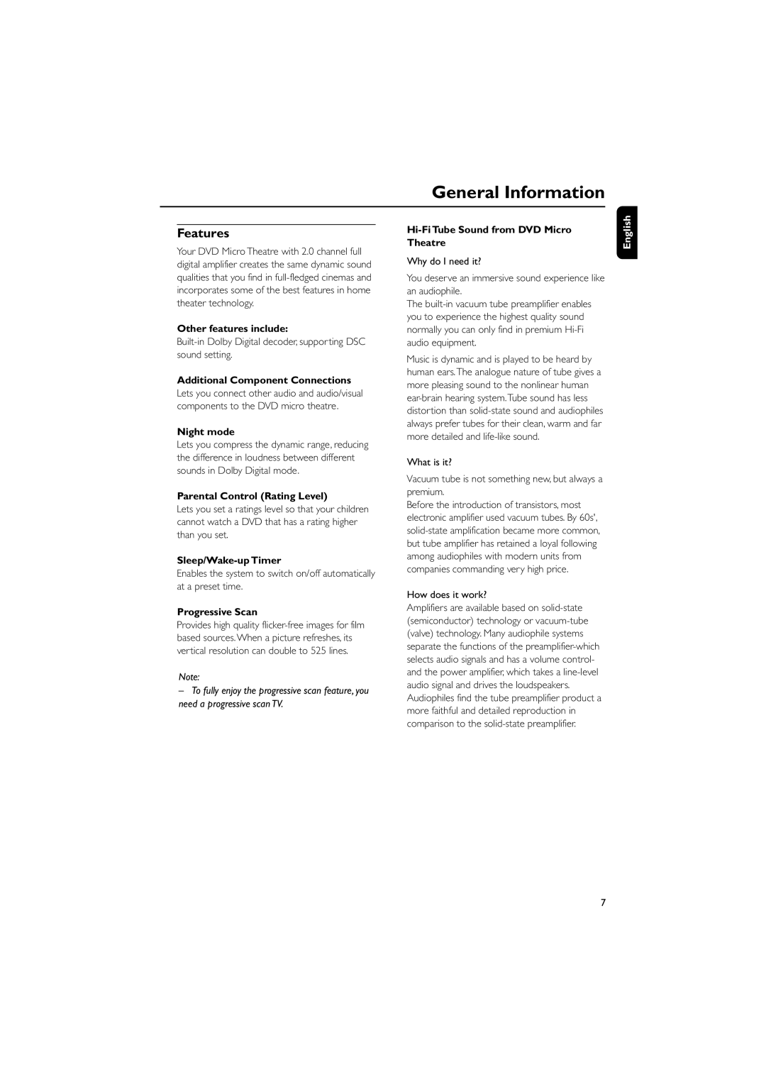 Philips MCD908 manual General Information, Features 