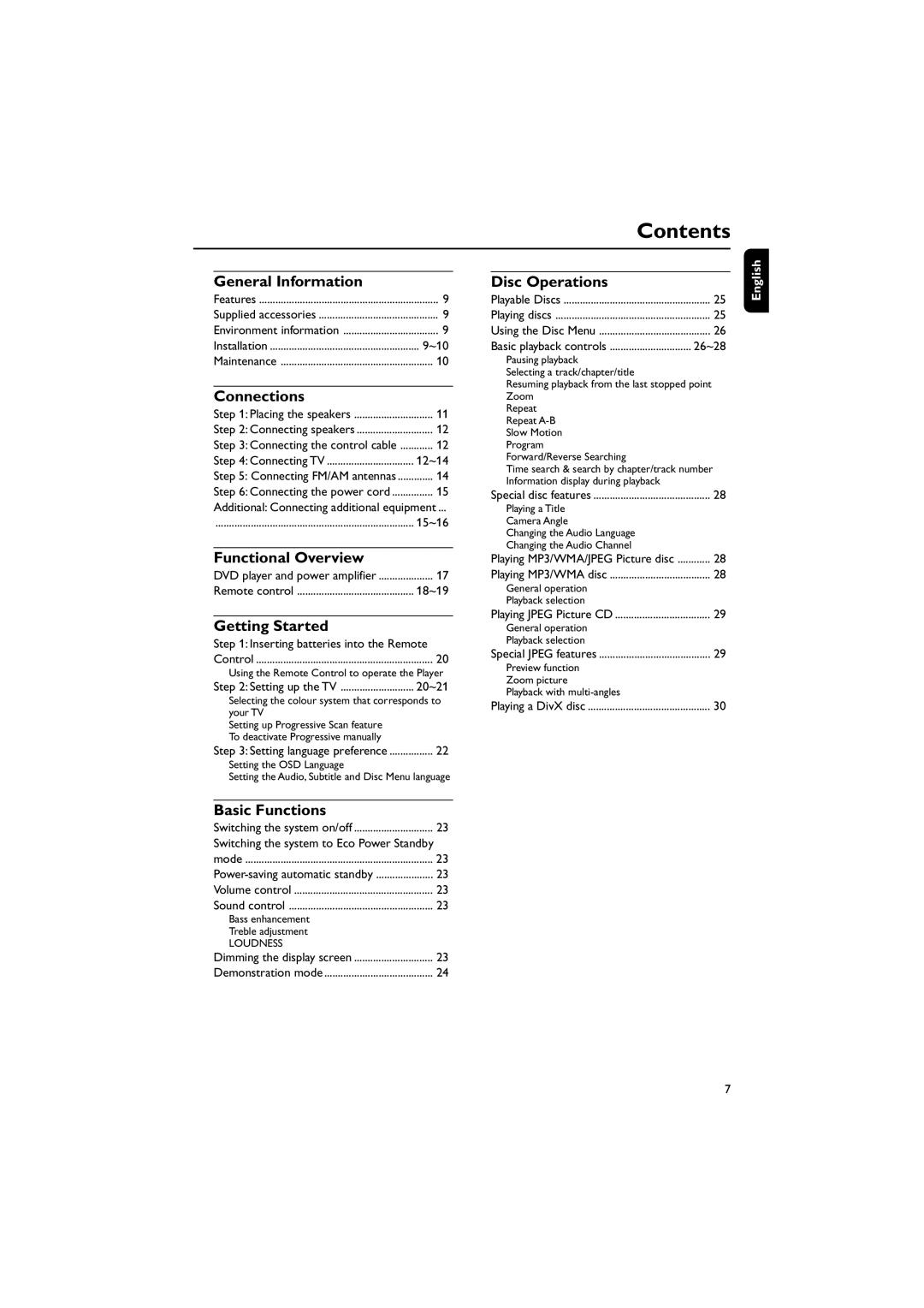 Philips MCD908/37 owner manual Contents 