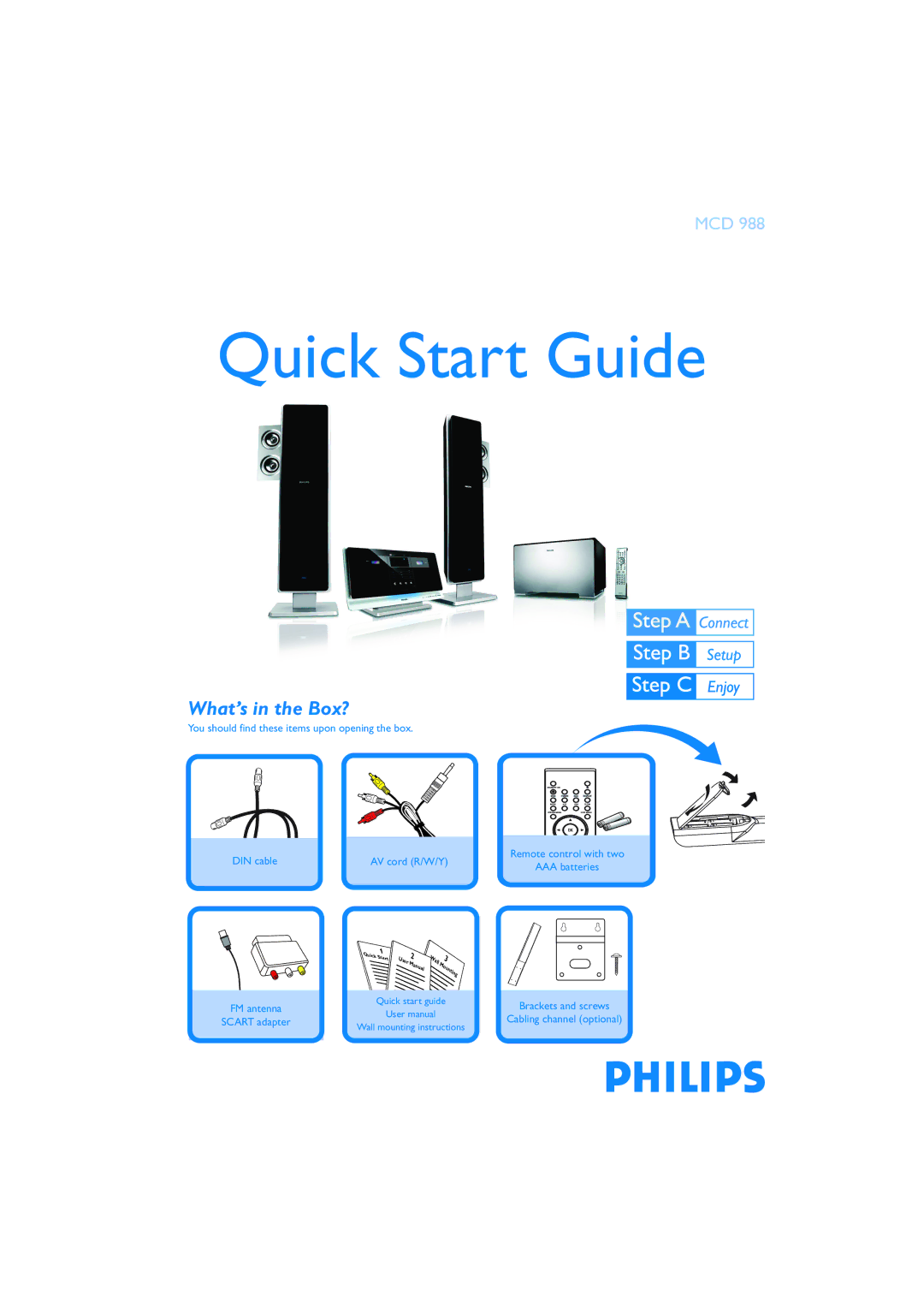 Philips MCD988/05 quick start Quick Start Guide, What’s in the Box? 