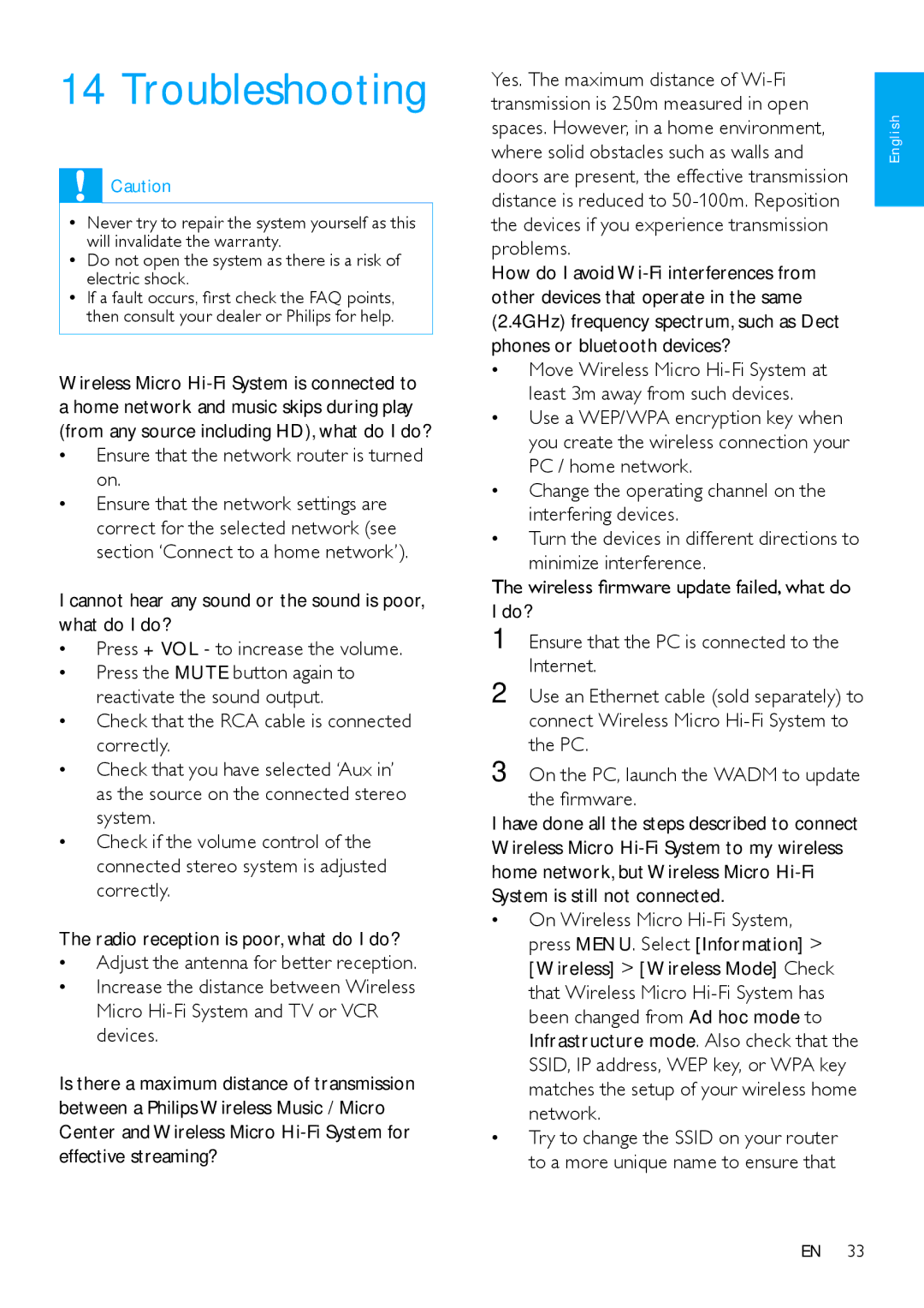 Philips 544-9056, MCi500H/12, MCi500H/05, HK-0948-MCi500H-FR Troubleshooting, Ensure that the network router is turned on 