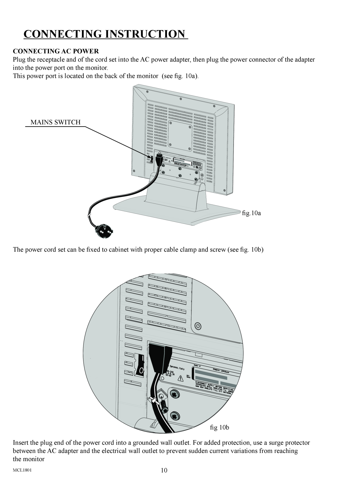 Philips MCL1801 user manual Connecting Instruction 