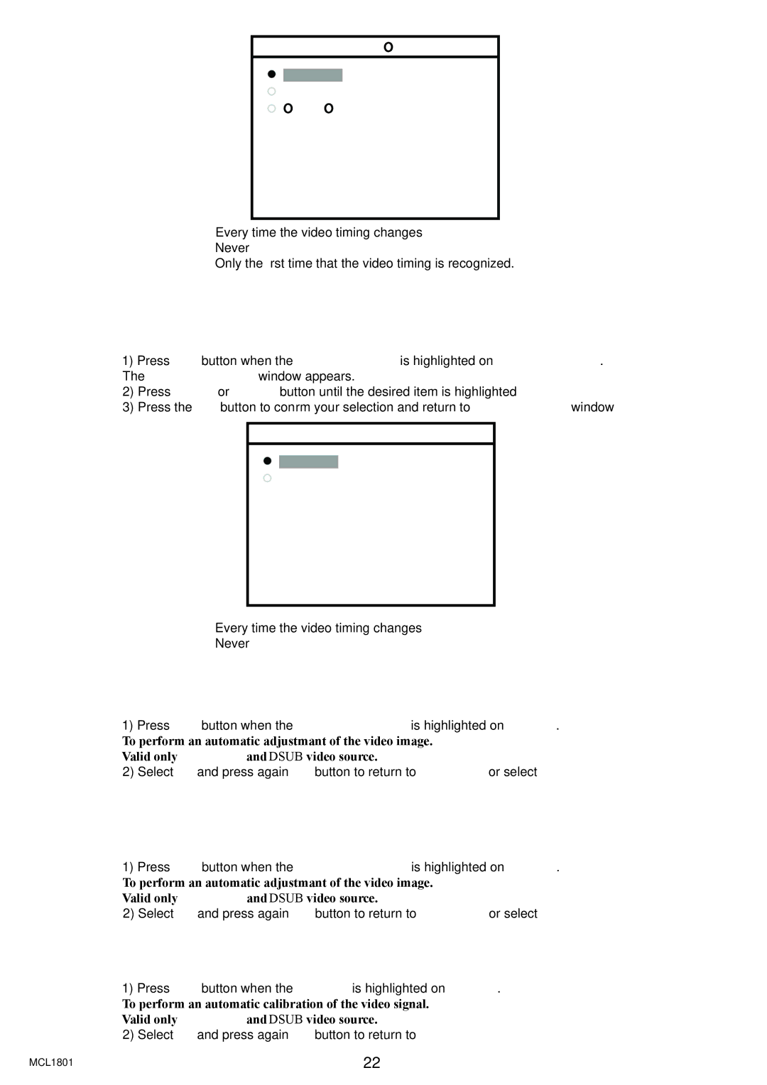 Philips MCL1801 user manual Auto-Clock Feature, Auto-Phase/Position, Auto-Clock/Position, Auto-Level 