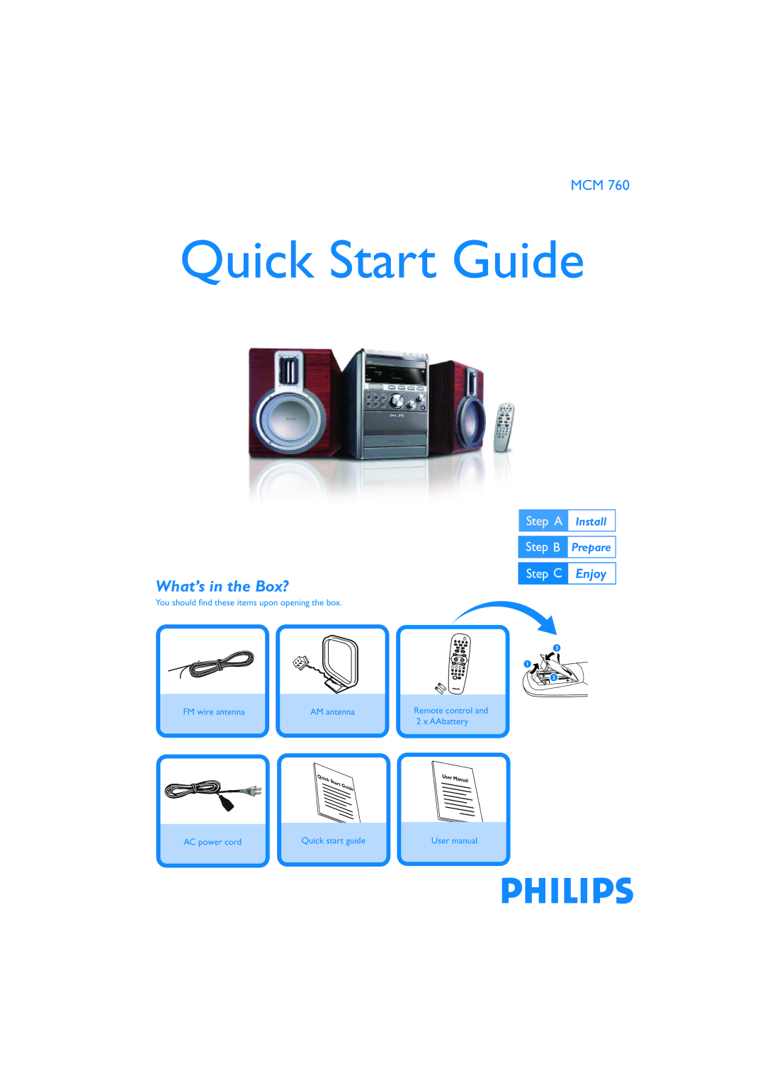 Philips MCM 760 quick start Quick Start Guide, What’s in the Box? 