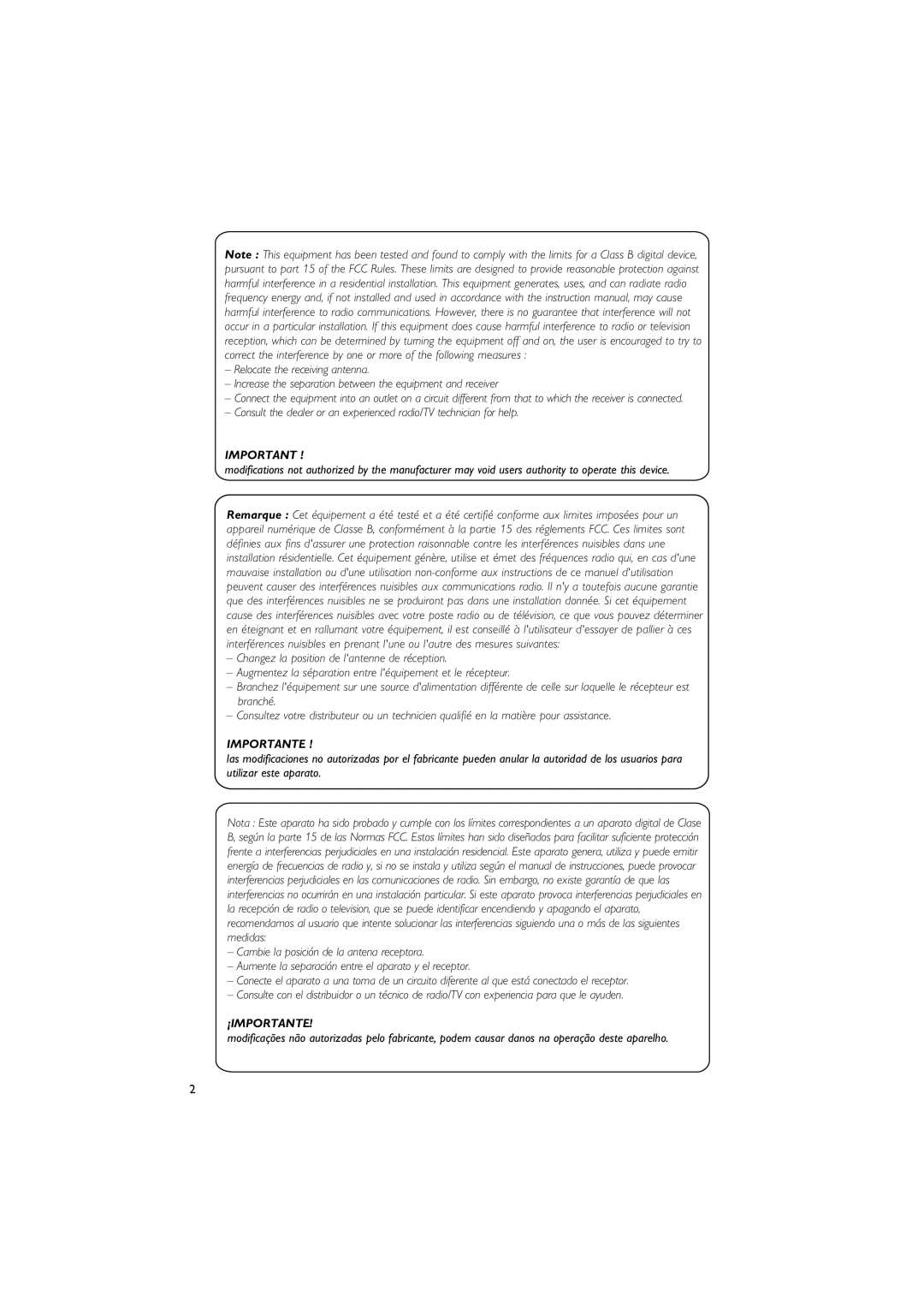 Philips MCM108DB/37 owner manual Importante 