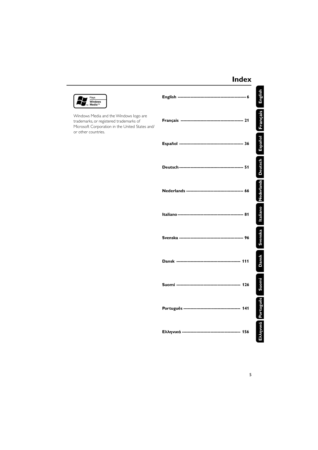 Philips MCM138D user manual Index, 126, 141, 156 